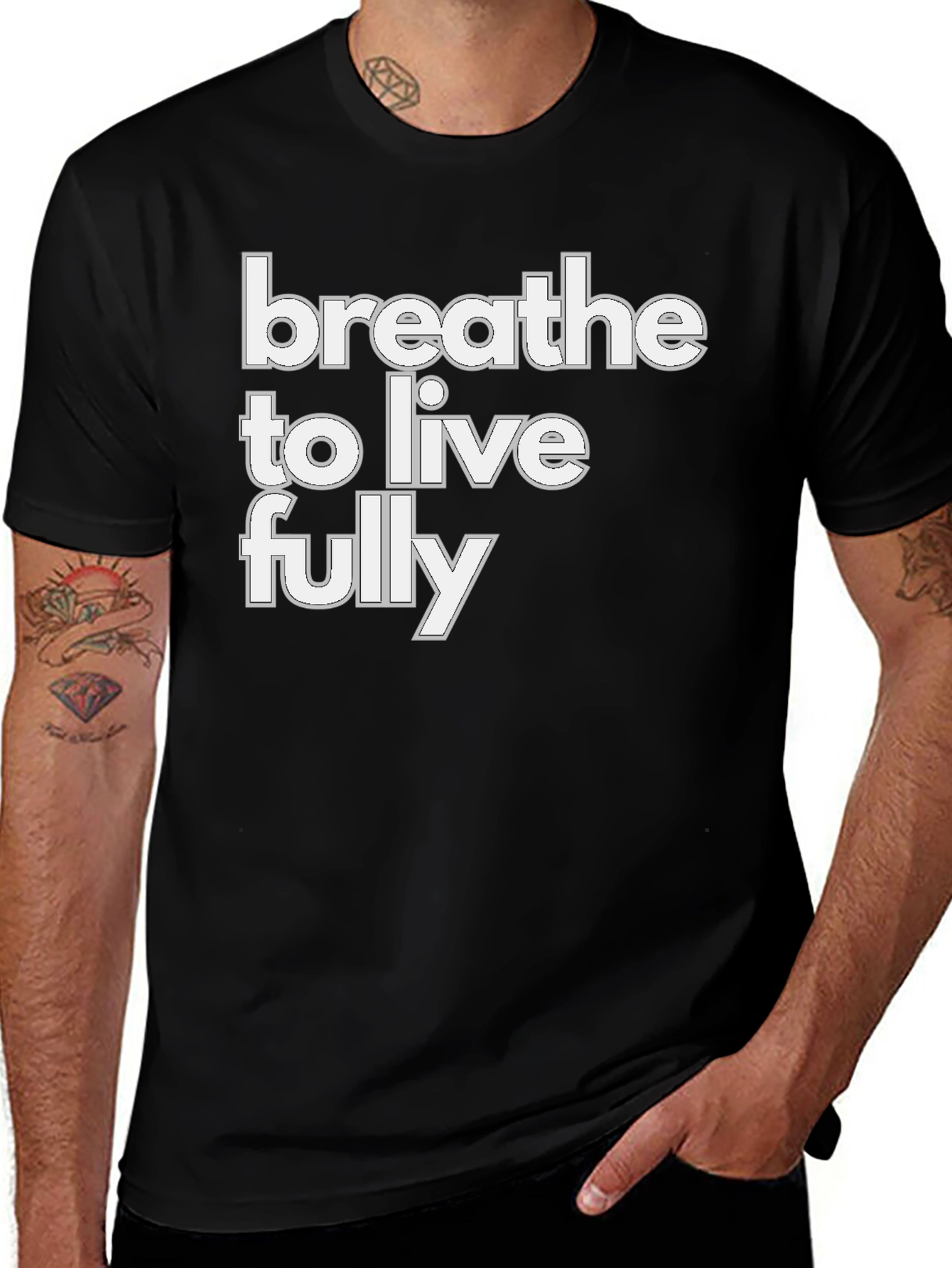 Variant 27 of Breathe to Live Fully Graphic Tee