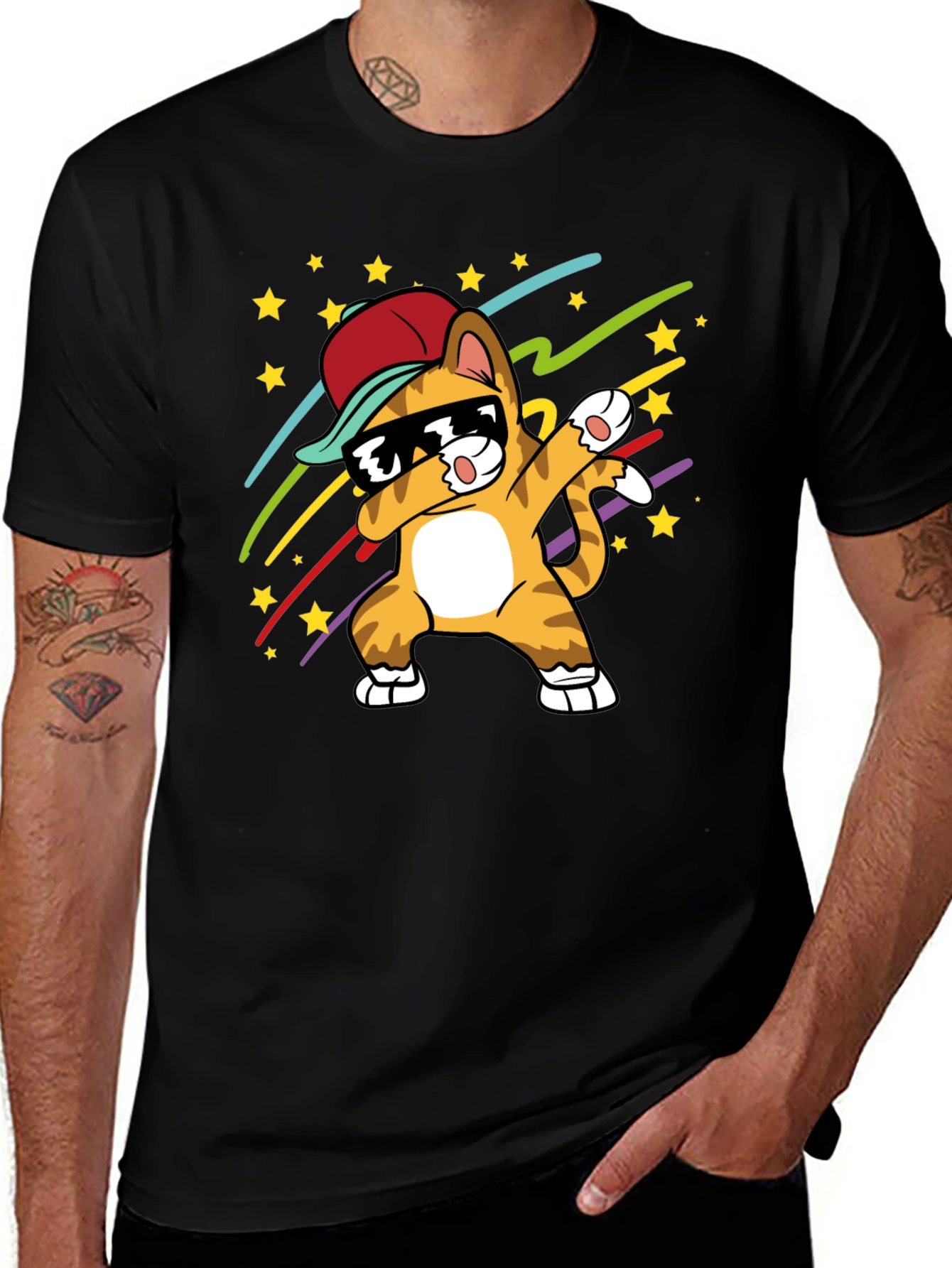 Variant 28 of Dabbing Cat T-Shirt - Cool Graphic Tee