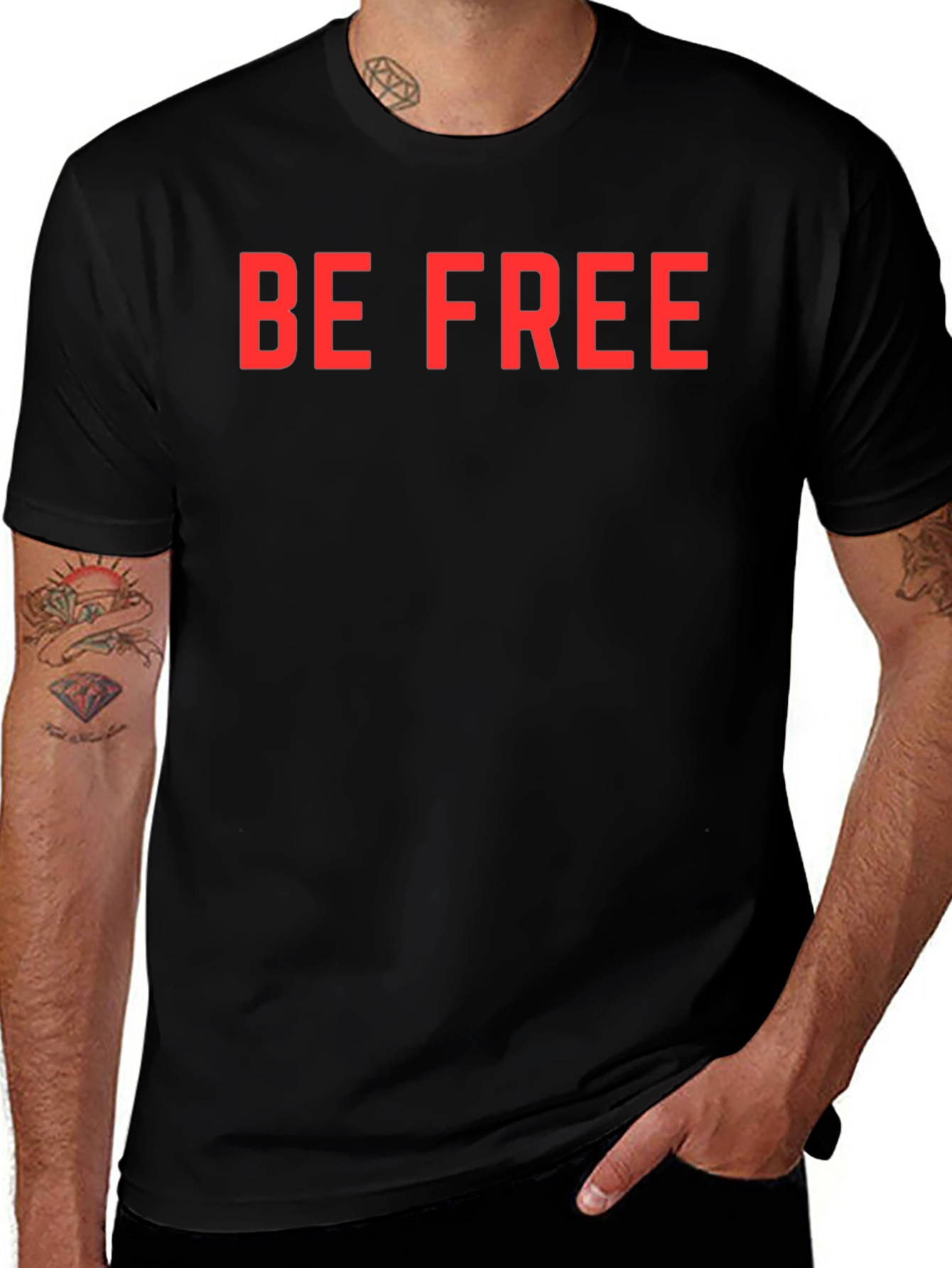 Variant 18 of Be Free Graphic Tee - Mens Casual Short Sleeve