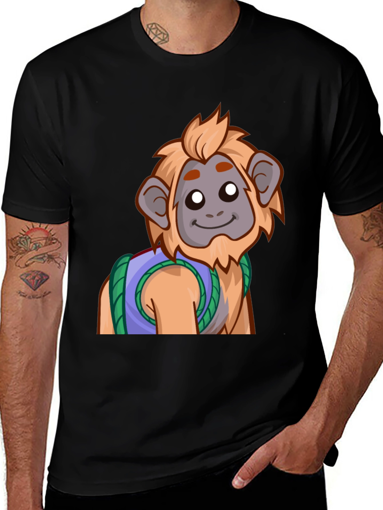 Variant 5 of Cute Cartoon Monkey Graphic T-Shirt