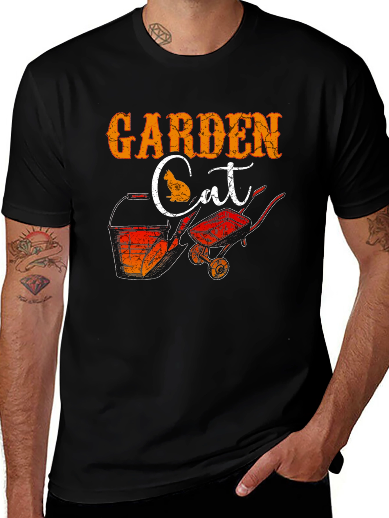 Variant 8 of Garden Cat T-Shirt Black
