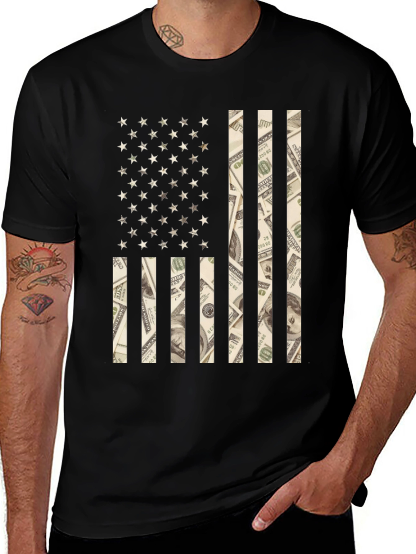Variant 12 of American Flag Money Graphic Tee