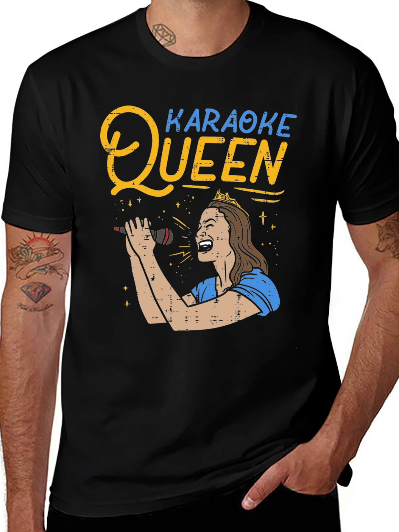 Variant 9 of Karaoke Queen Graphic Tee - Black Unisex T-Shirt
