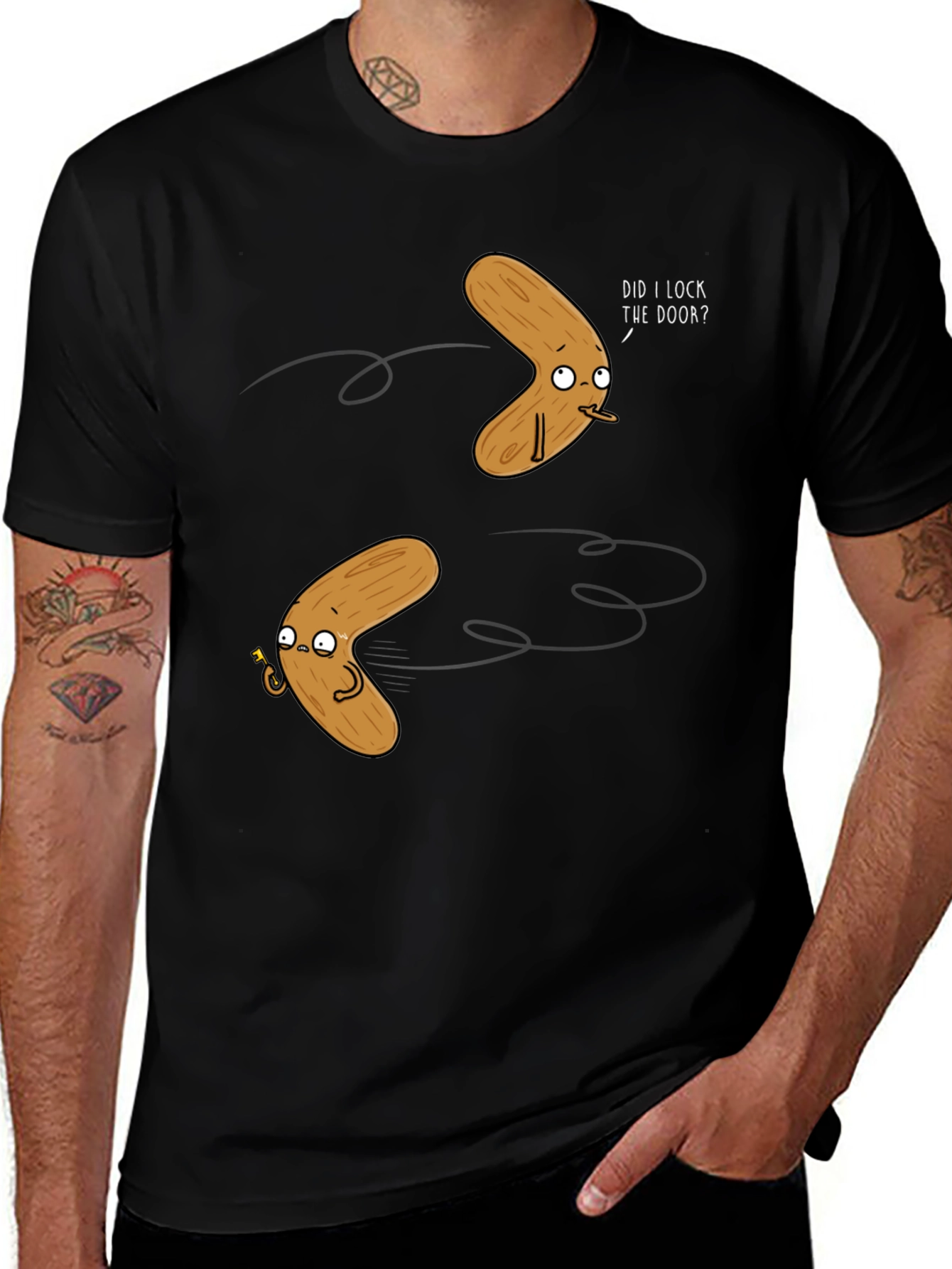 Variant 15 of Humorous Boomerang Graphic T-Shirt - Black