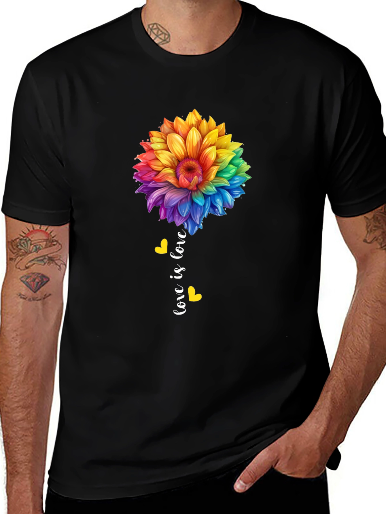 Variant 24 of Love is Love Rainbow Flower Graphic T-Shirt
