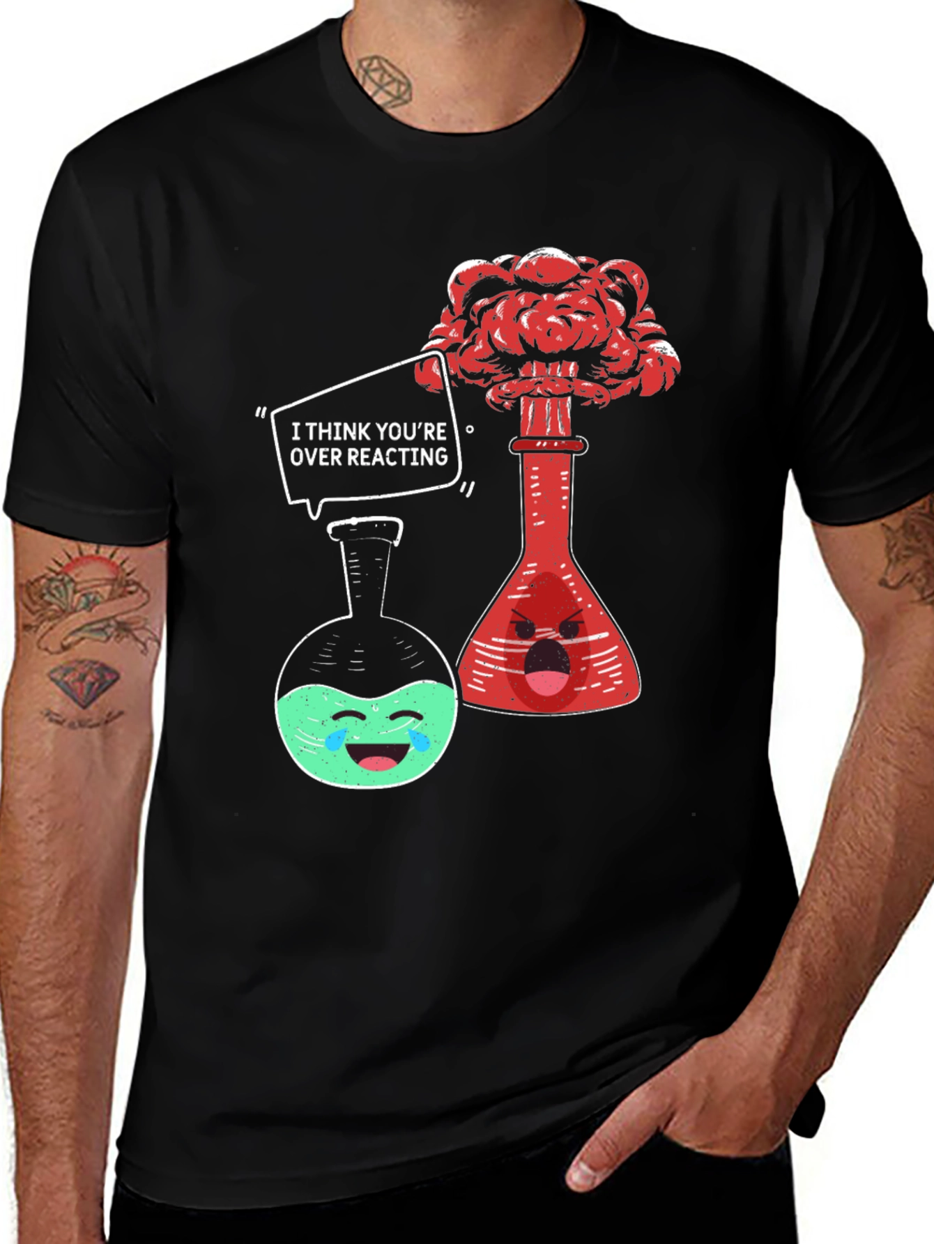 Variant 28 of Funny Chemistry T-Shirt: Over Reacting Tee