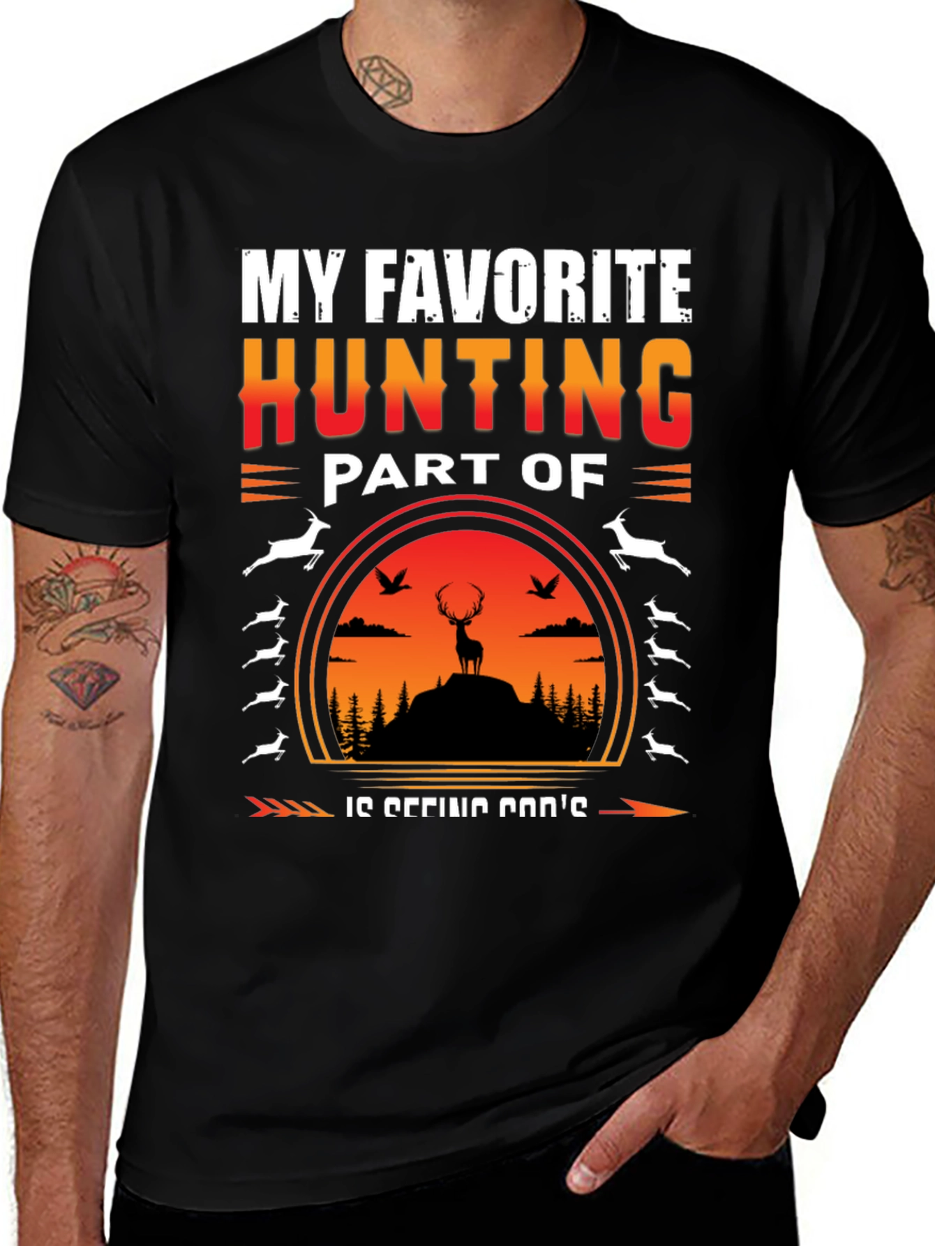 Variant 10 of Hunting T-Shirt: My Favorite Part is Seeing God's