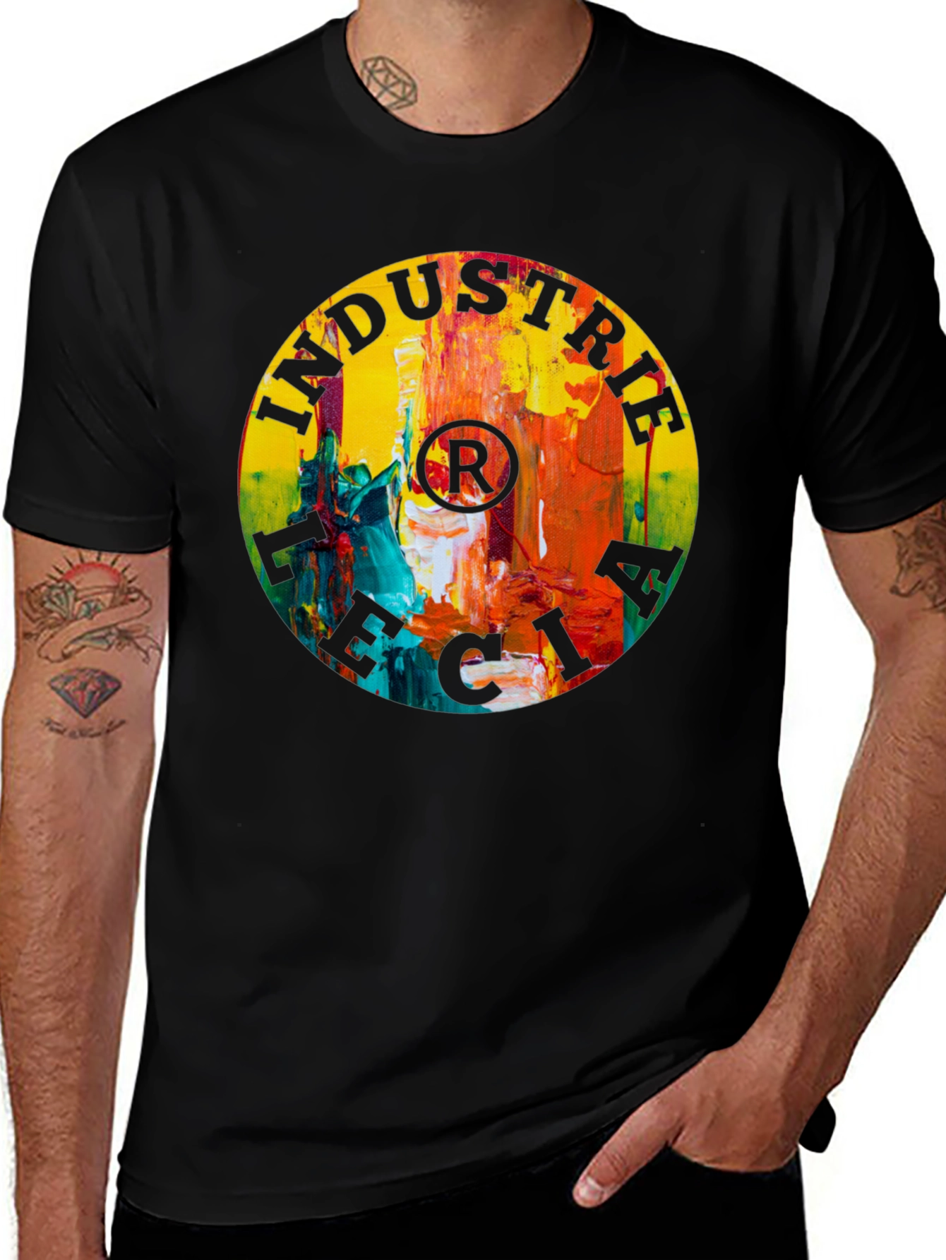 Variant 30 of Abstract Art Industrie T-Shirt - Black Cotton Casual Tee