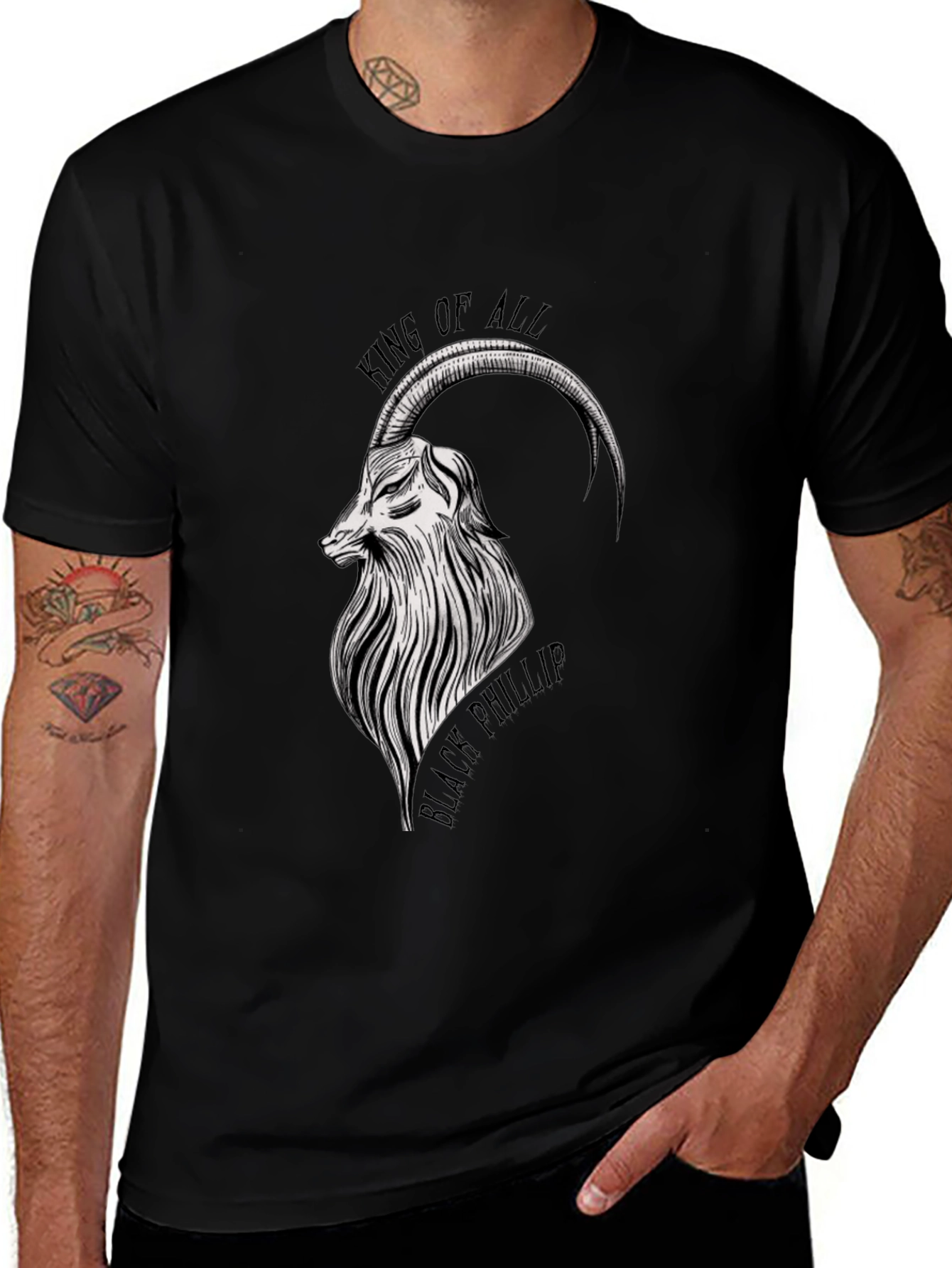 Black Phillip Goat T-Shirt - King of All Design