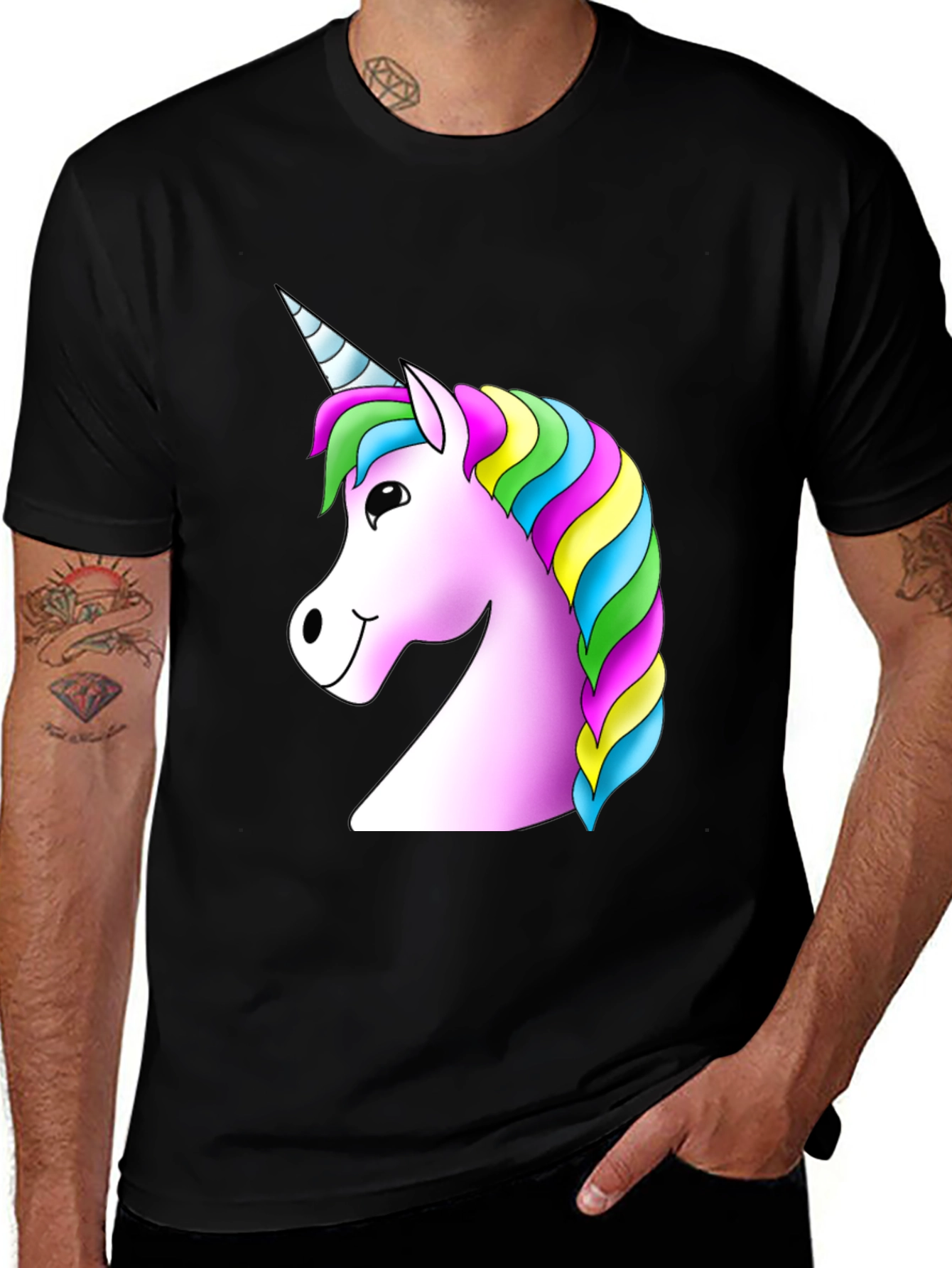 Variant 27 of Unicorn Graphic Black T-Shirt