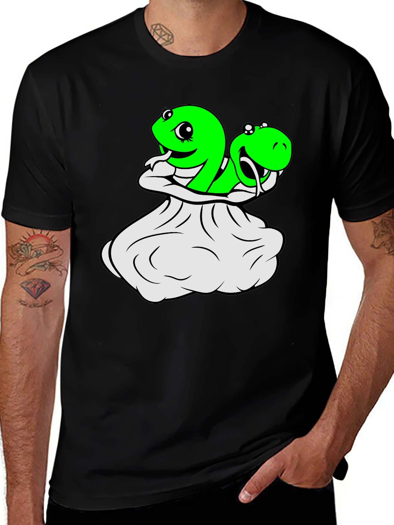 Variant 6 of Funny Snake T-Shirt - Cartoon Snakes in a Sack!