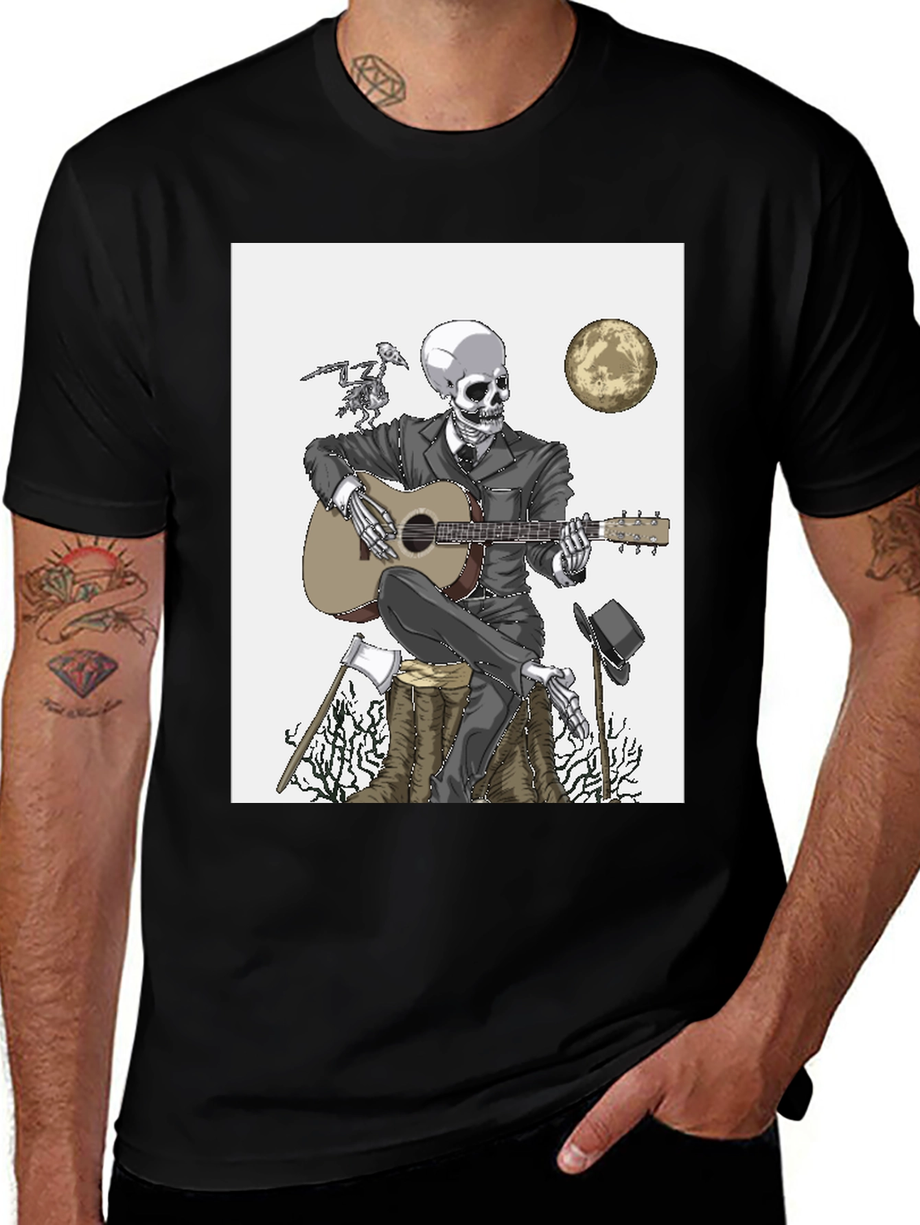 Variant 19 of Skeleton Guitarist T-Shirt - Death Blues Style