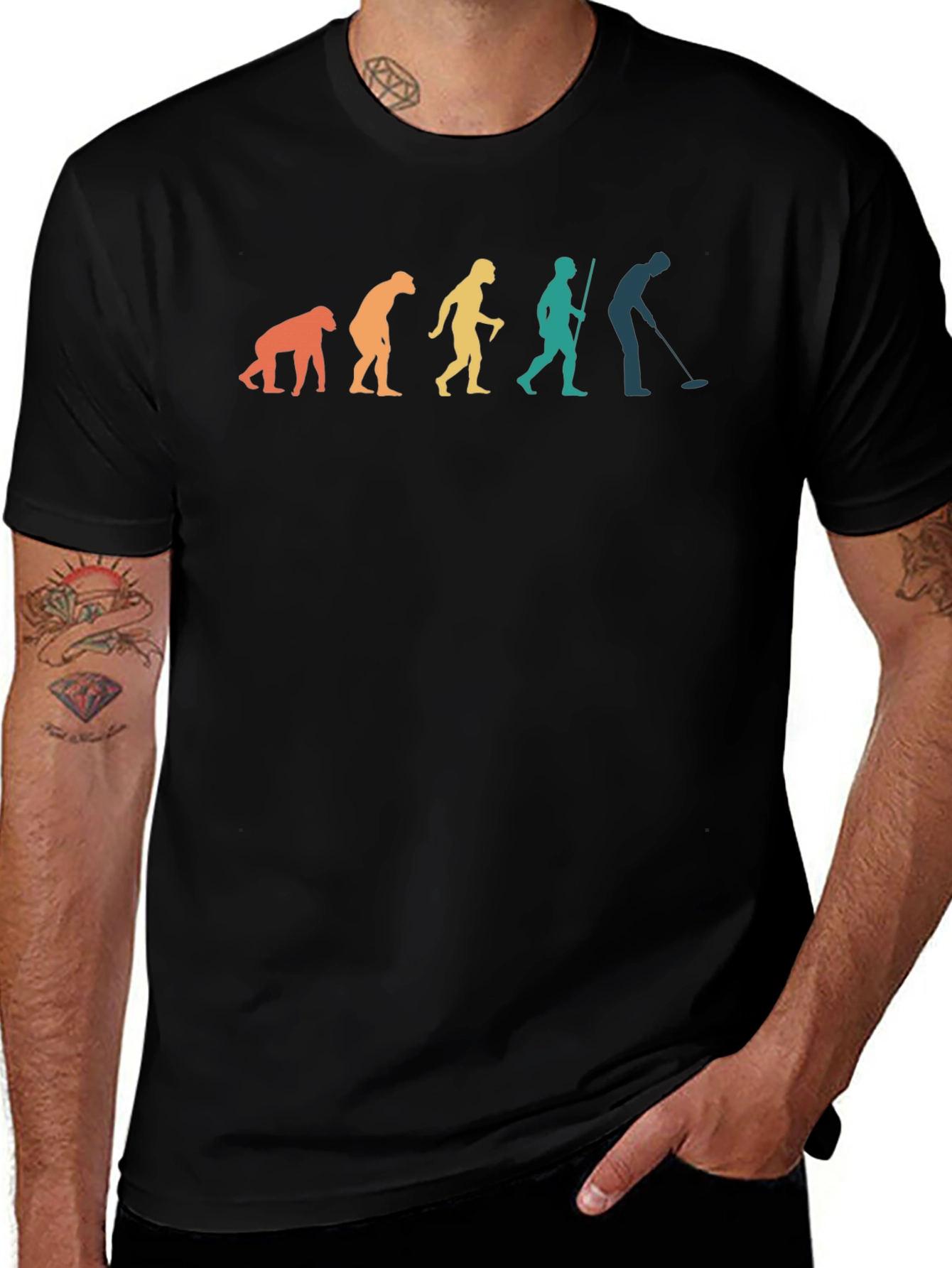 Variant 9 of Evolution of Treasure Hunter T-Shirt - Metal Detecting Tee
