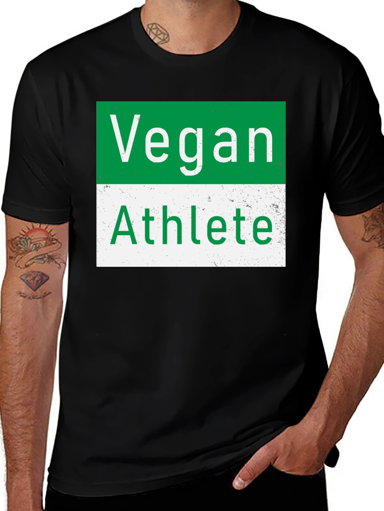 Variant 12 of Vegan Athlete T-Shirt - Unisex Black Tee