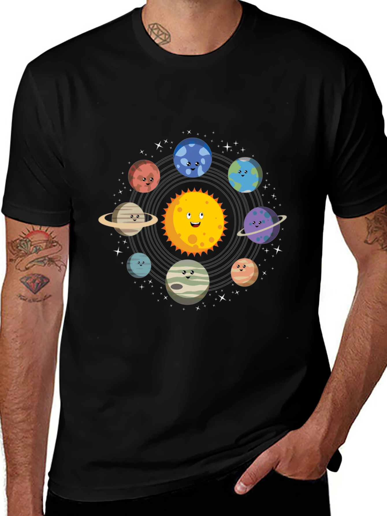Variant 13 of Solar System Graphic Print Men's T-Shirt