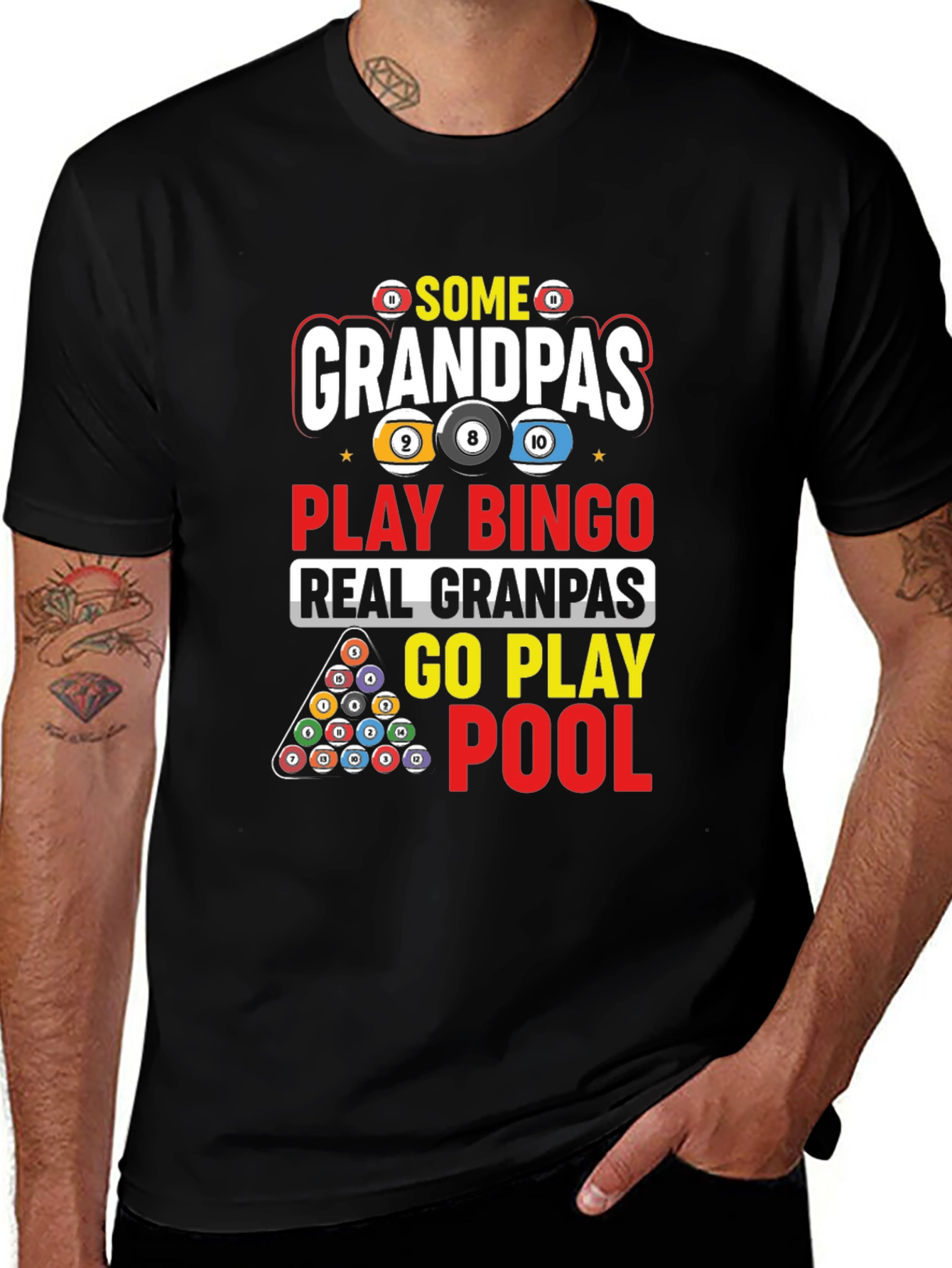 Variant 21 of Grandpas Play Pool Graphic T-Shirt