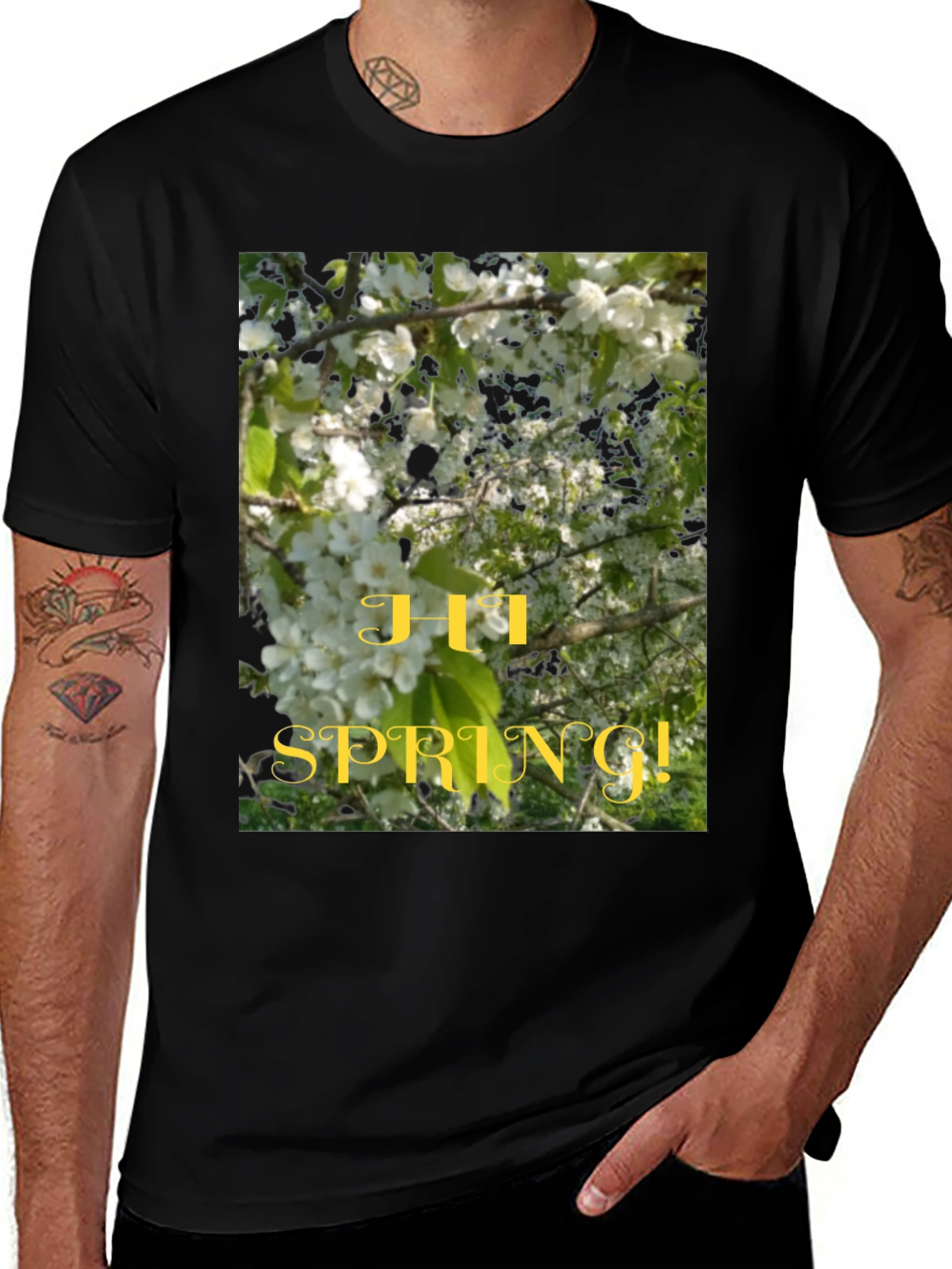 Variant 17 of Hi Spring! Graphic Tee - Nature Inspired Design