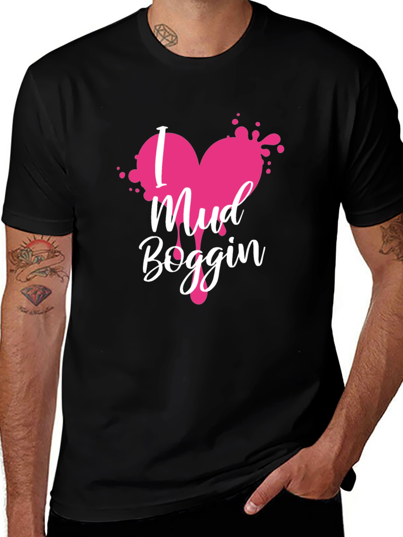 Variant 25 of Mud Boggin' Heart Graphic Tee - Black