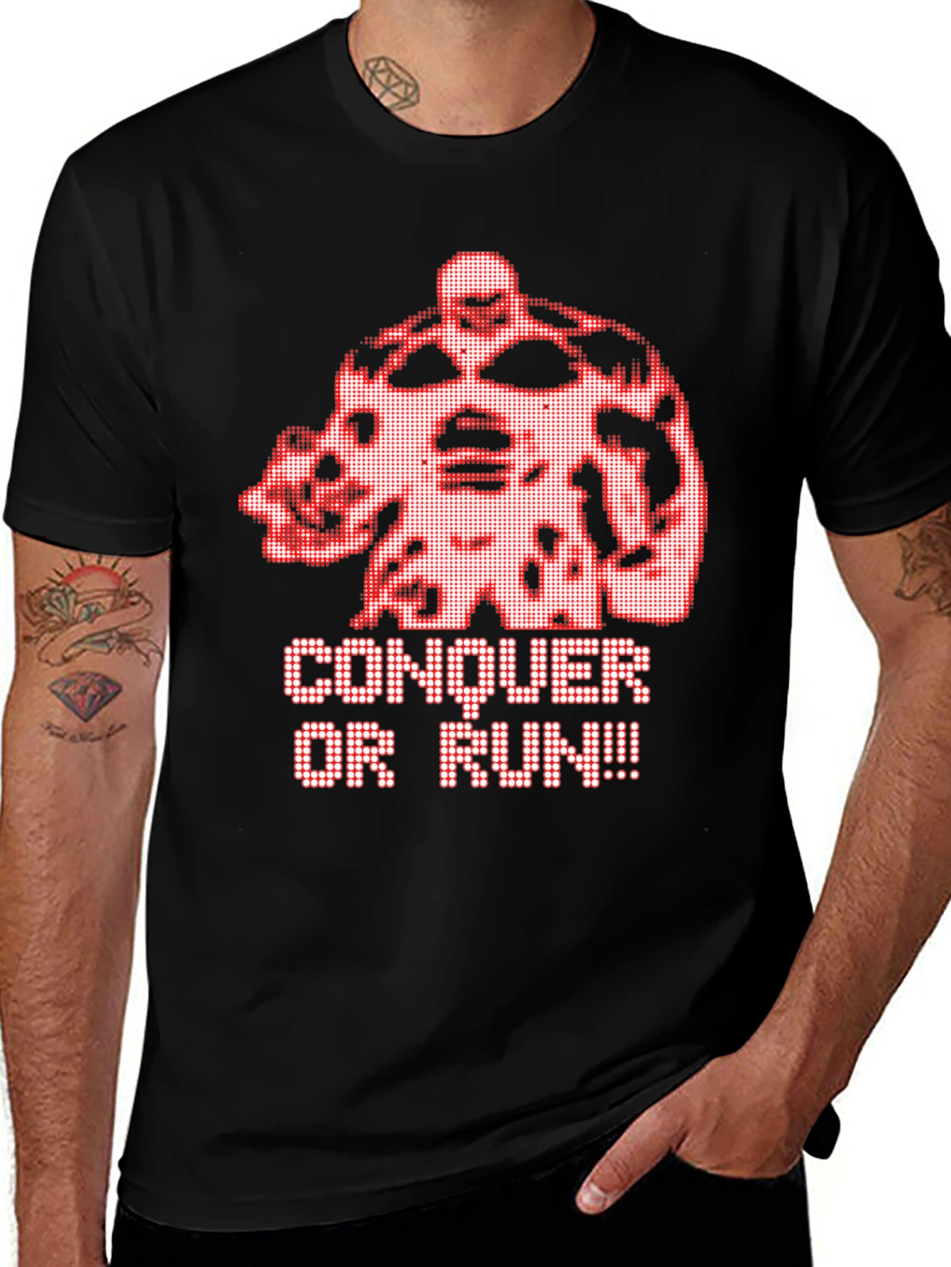 Variant 19 of Conquer or Run Graphic T-Shirt