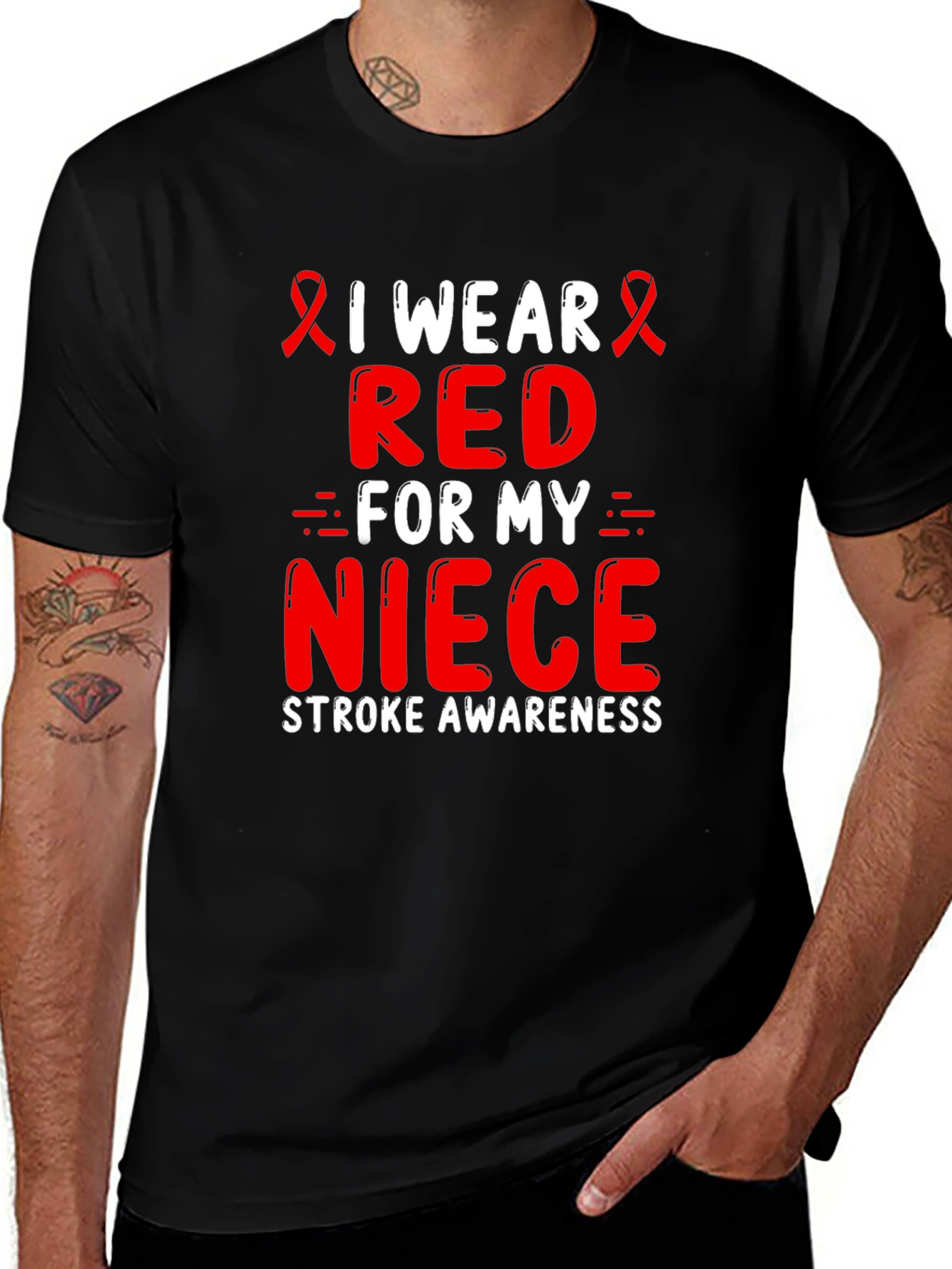 Variant 26 of I Wear Red For My Niece Stroke Awareness T-Shirt