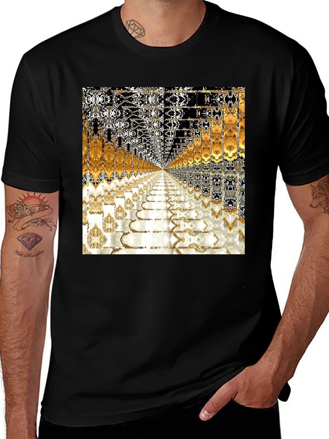 Variant 7 of Abstract Art Printed Black T-Shirt