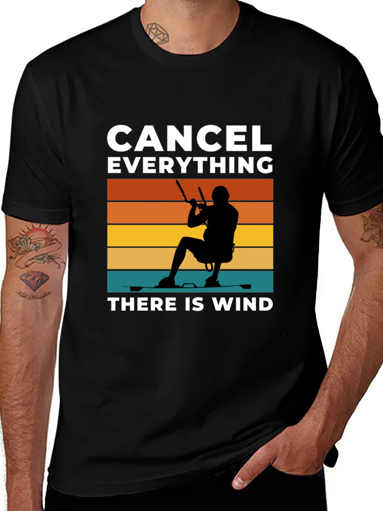 Variant 15 of Kitesurfing T-Shirt - Cancel Everything, There is Wind!