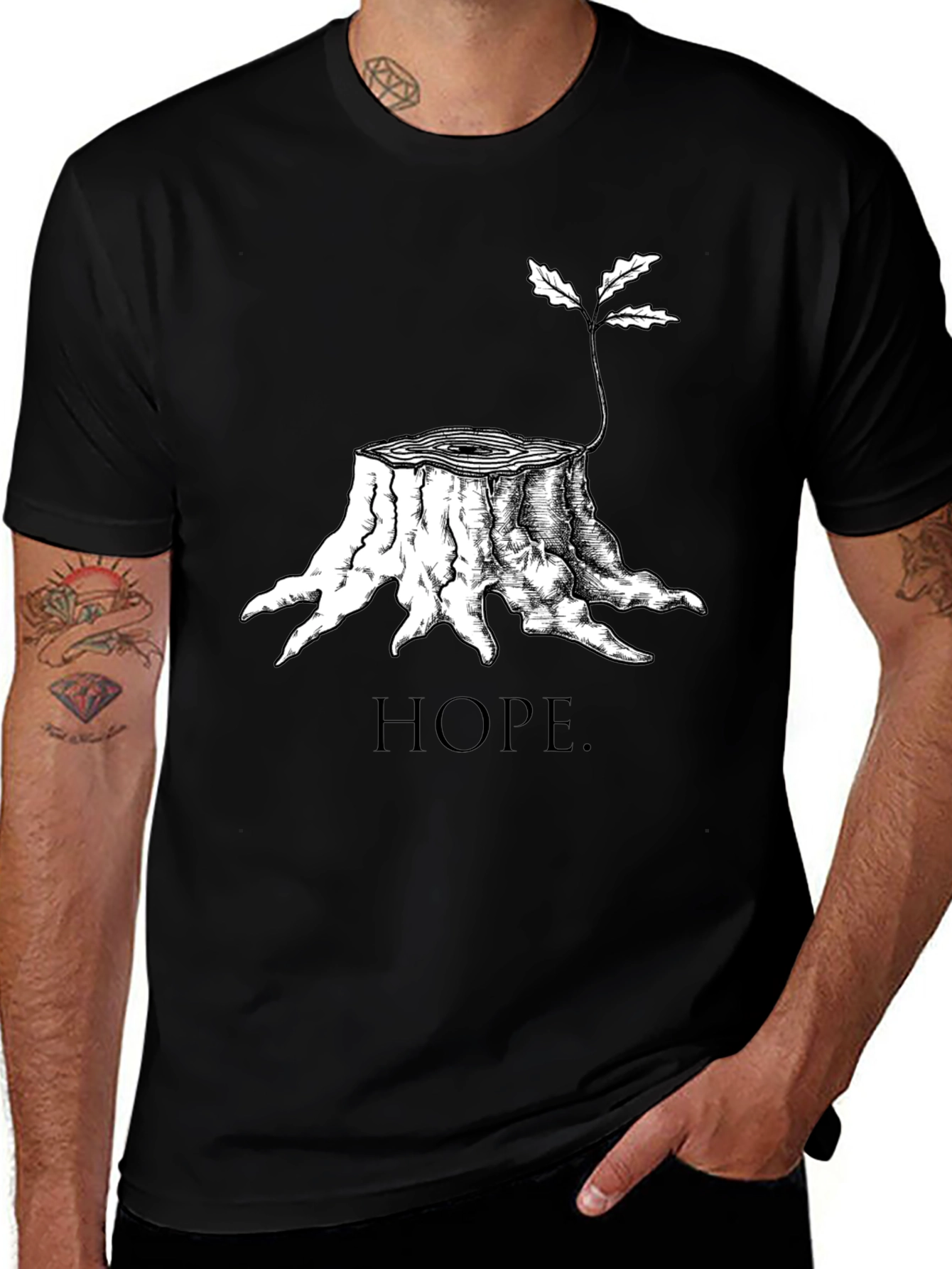 Hope Tree Stump T-Shirt - Black