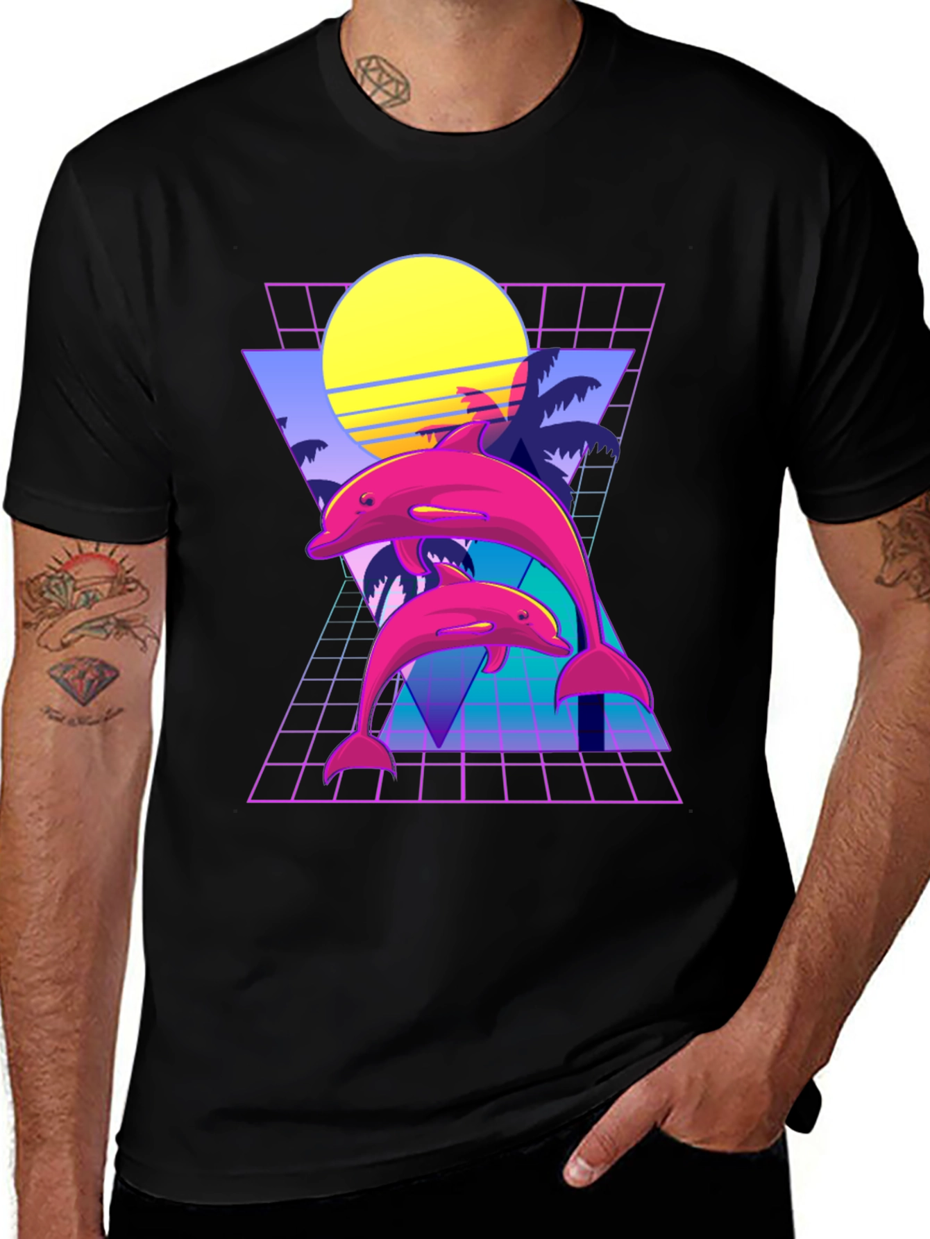 Retro Dolphin Graphic T-Shirt