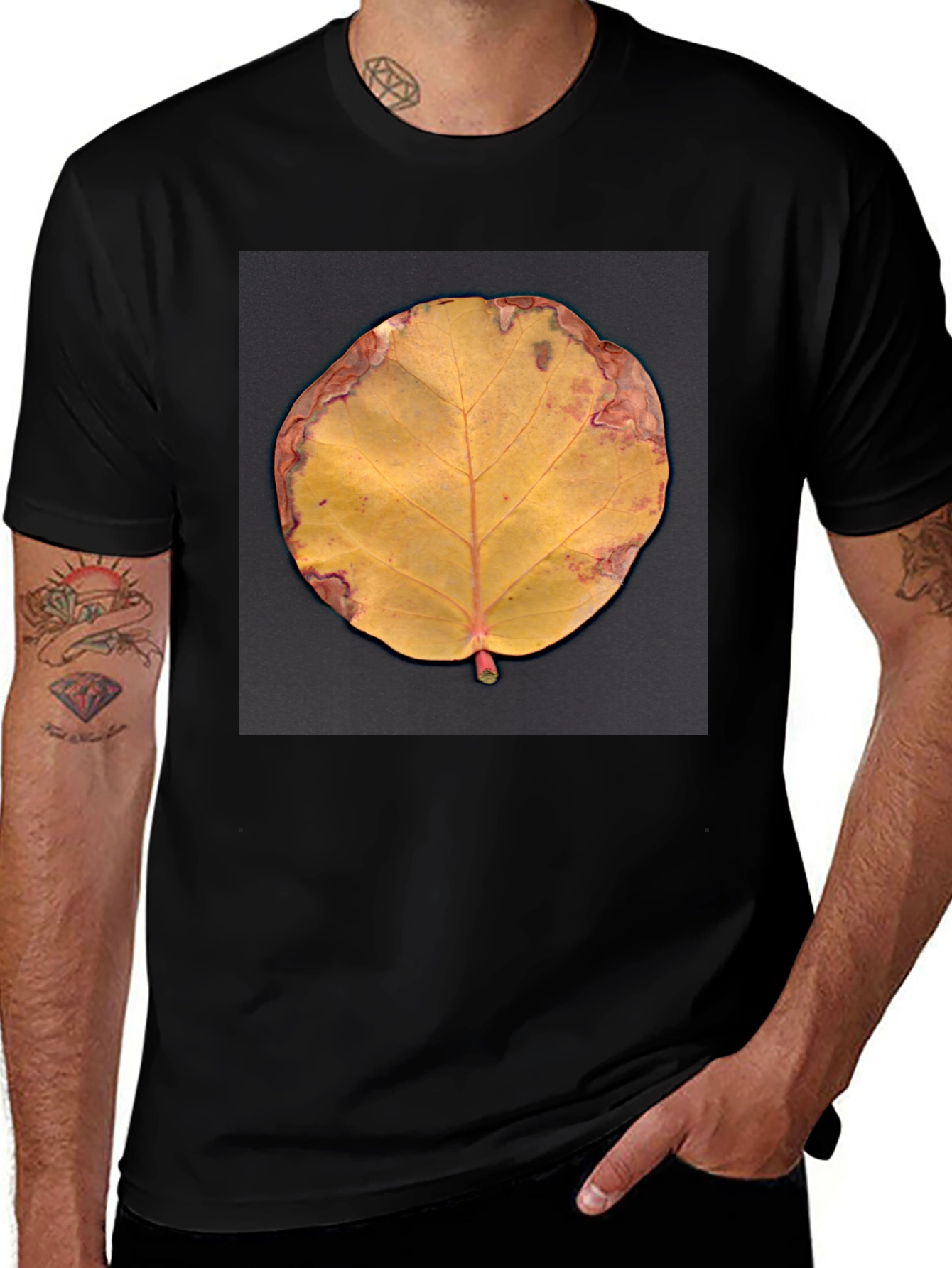 Fall Leaf Graphic Tee - Unique Nature Design