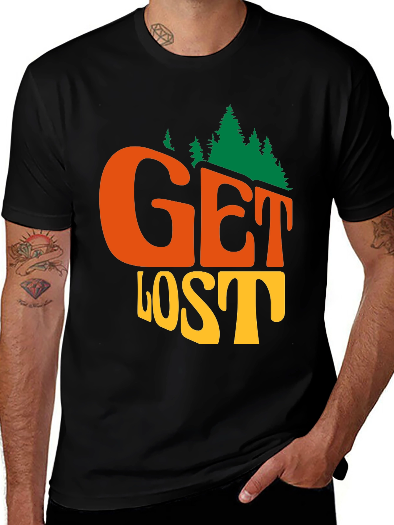 Get Lost Tee: Adventure Awaits! Soft Black T-Shirt