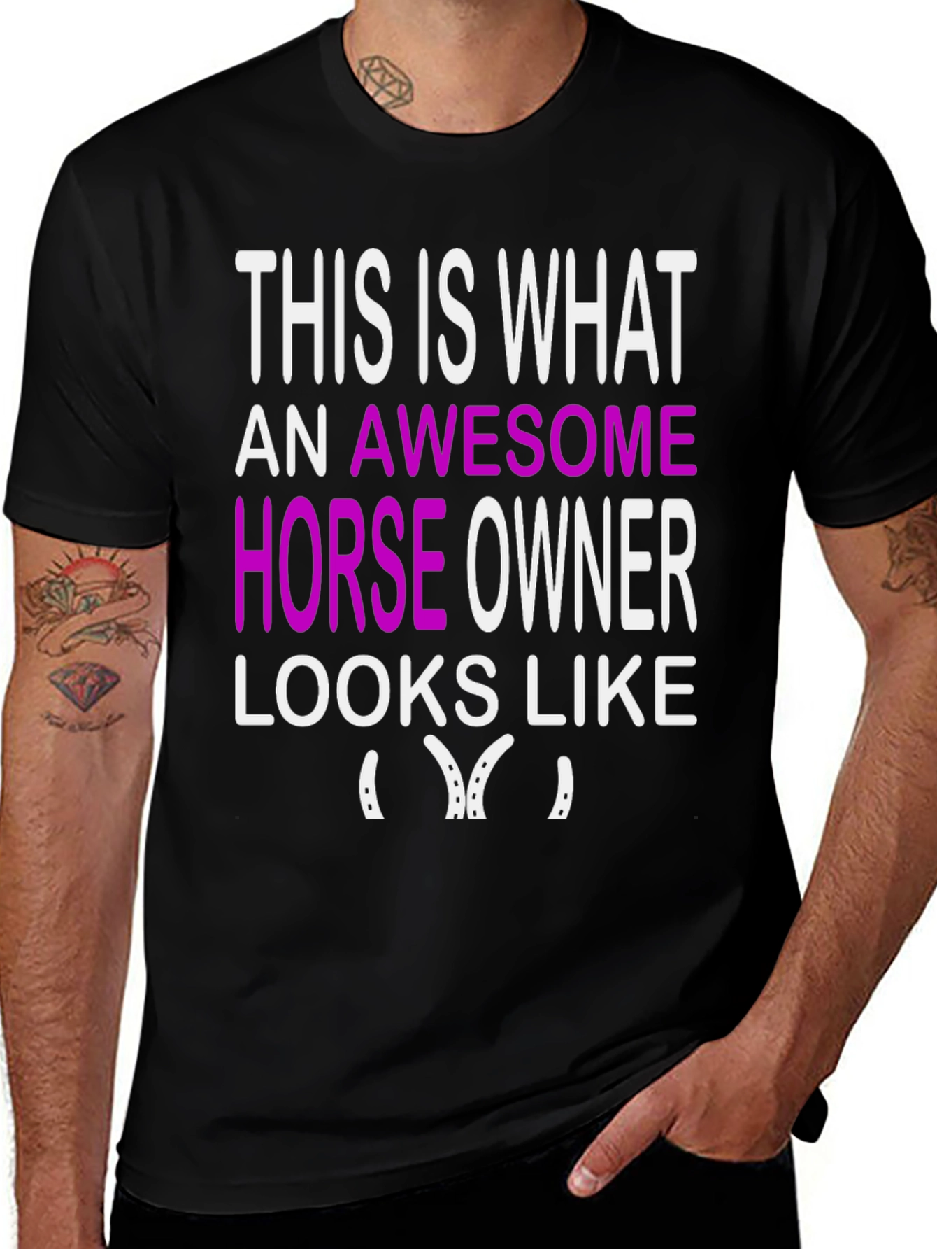 Variant 19 of Awesome Horse Owner Graphic Tee - Black