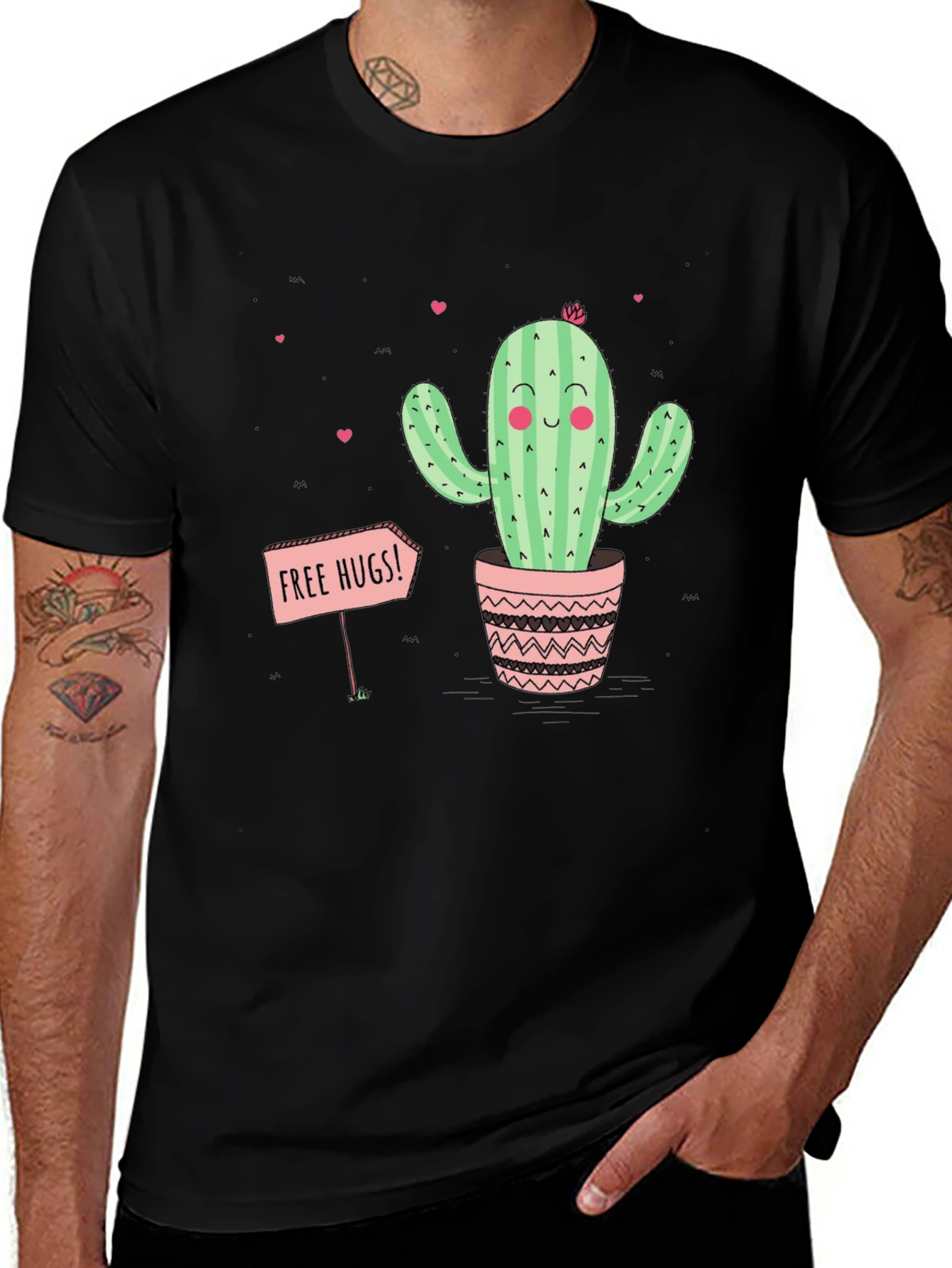 Variant 3 of Free Hugs Cactus T-Shirt - Cute Graphic Tee