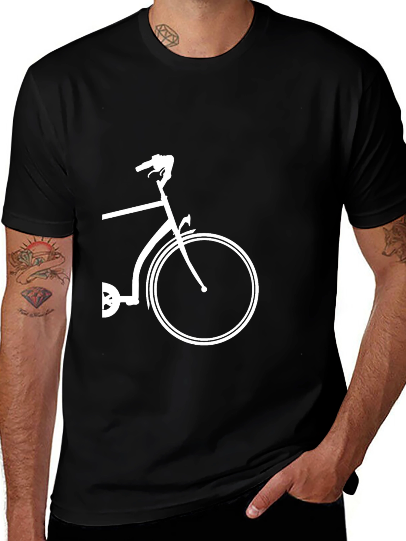 Variant 19 of Black T-Shirt with Bike Graphic