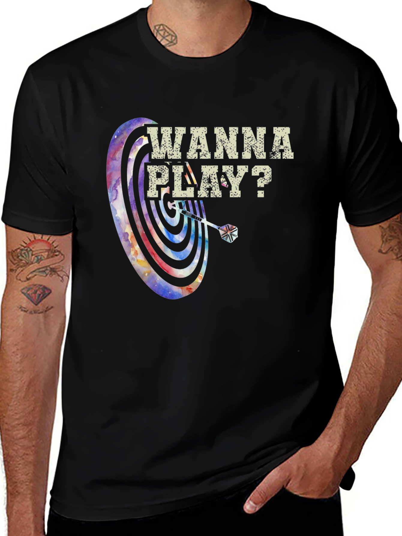 Variant 4 of Wanna Play? Darts T-Shirt