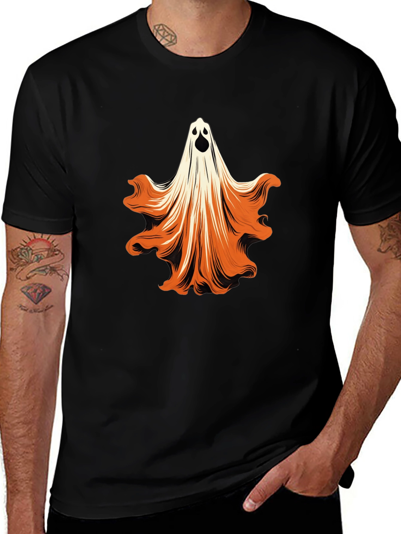 Spooky Ghost Graphic T-Shirt - Halloween Ready!