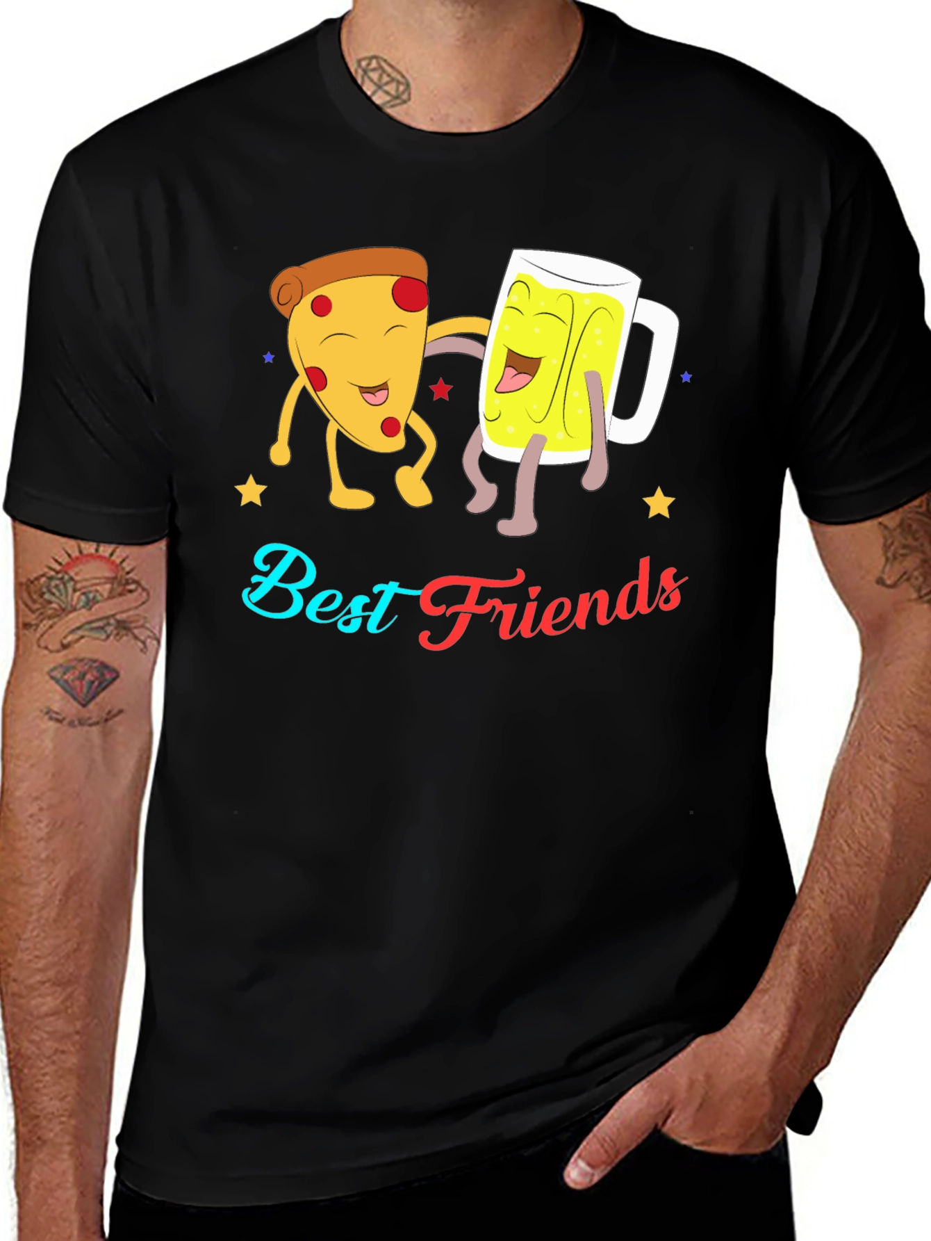 Variant 28 of Best Friends Pizza & Beer Graphic T-Shirt