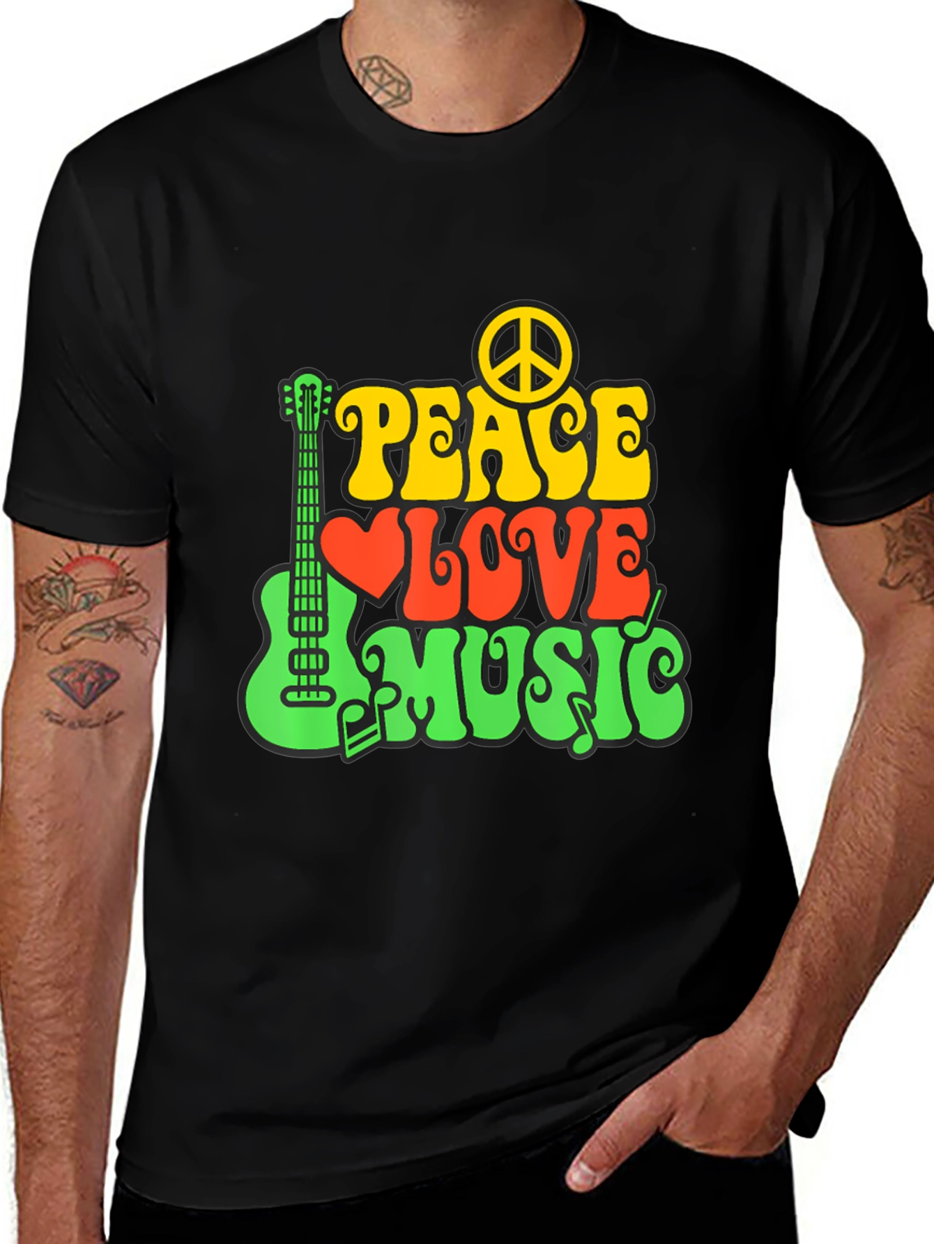 Variant 17 of Peace Love Music Graphic T-Shirt