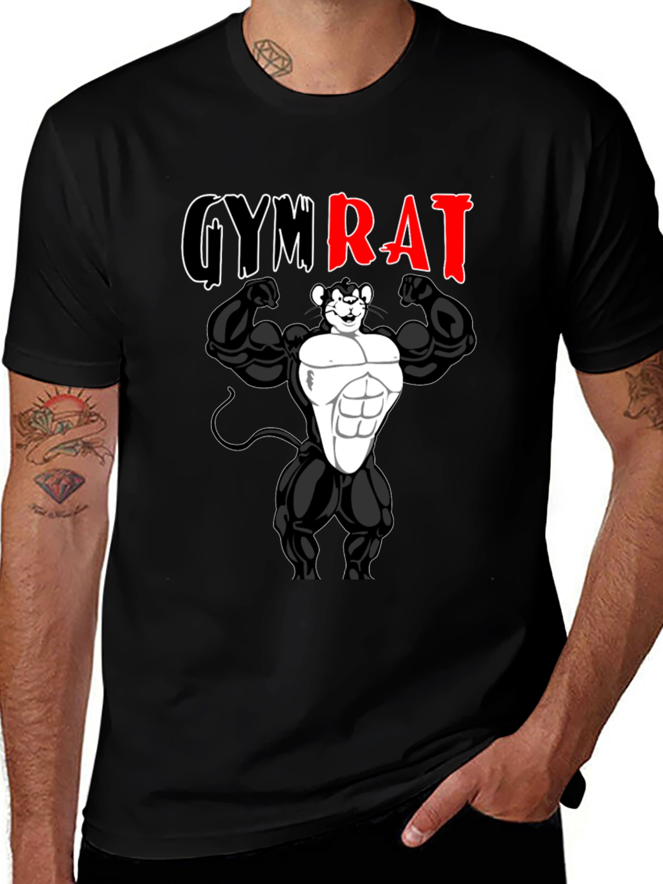 Variant 21 of Gym Rat T-Shirt - Bodybuilding Mouse