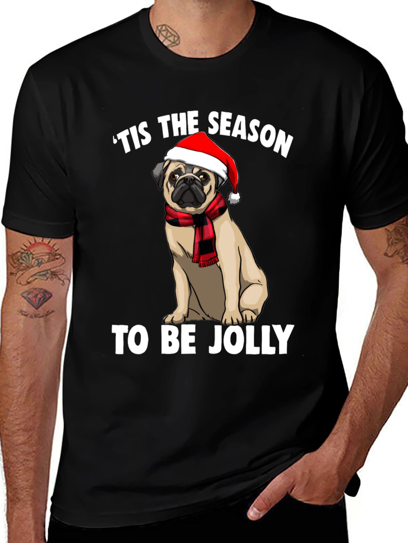'Tis The Season Pug Graphic Tee