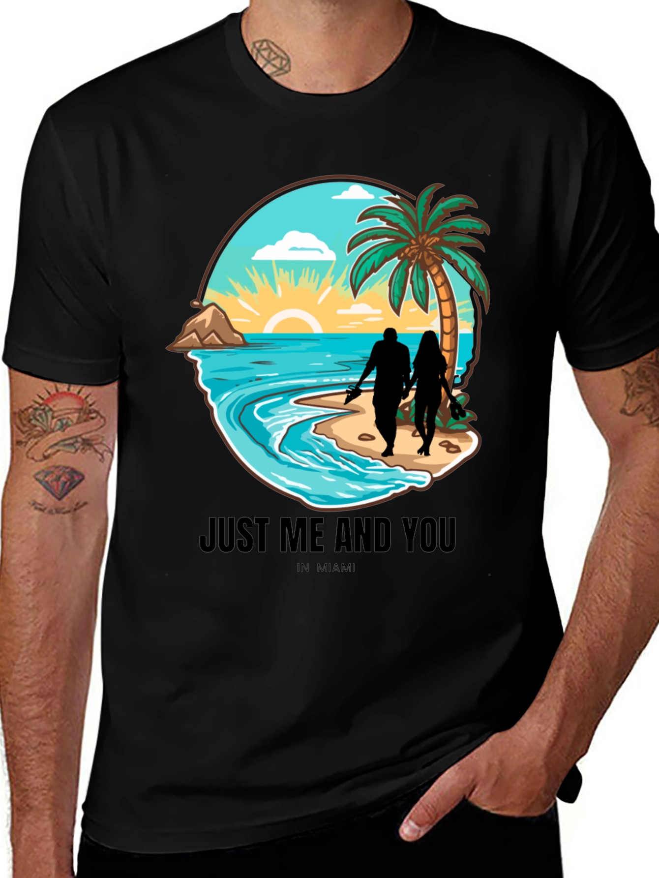Miami Beach Couple T-Shirt - Vacation Vibes