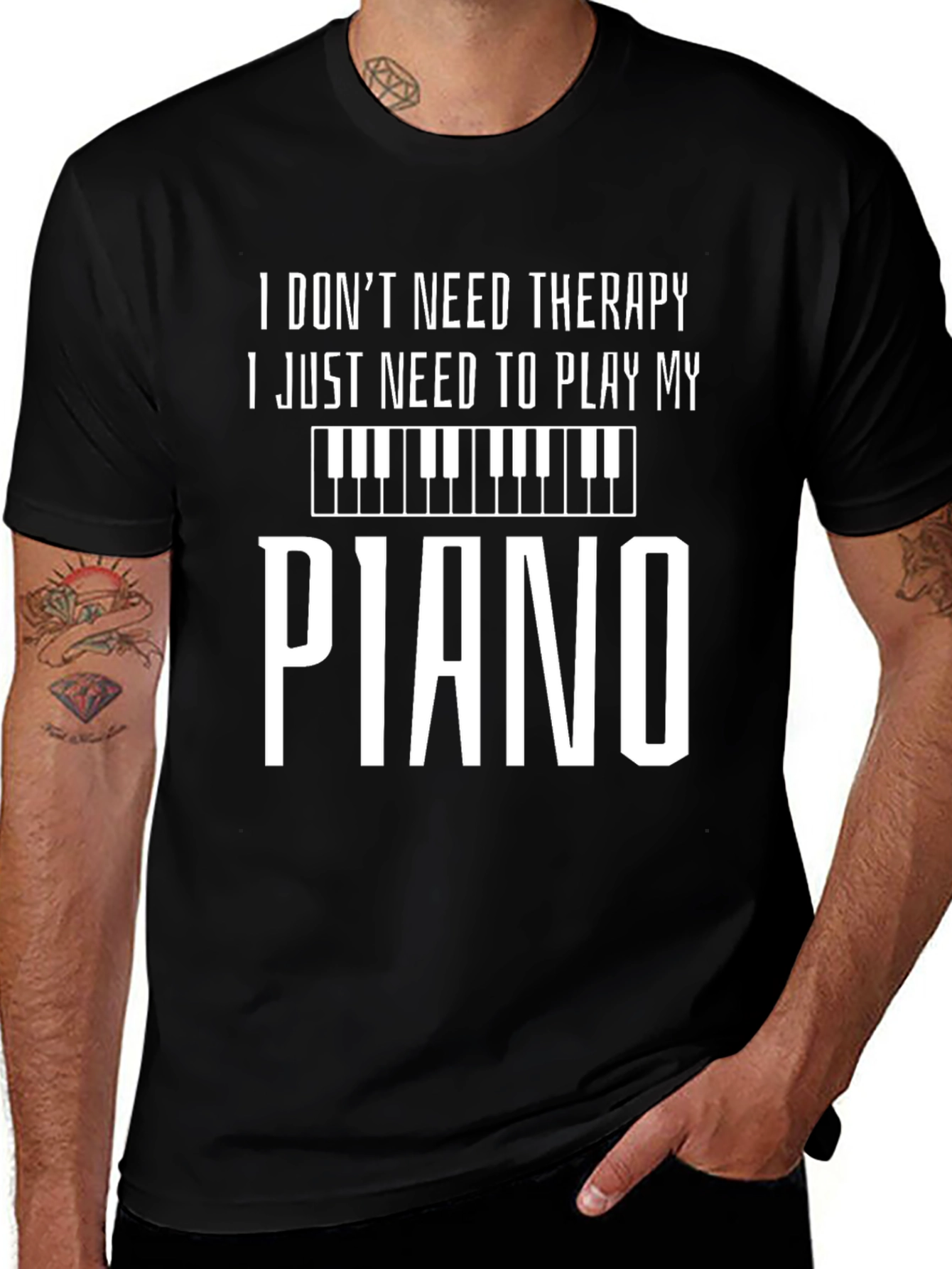 Variant 30 of Piano Therapy Tee - Musician's Humor T-Shirt