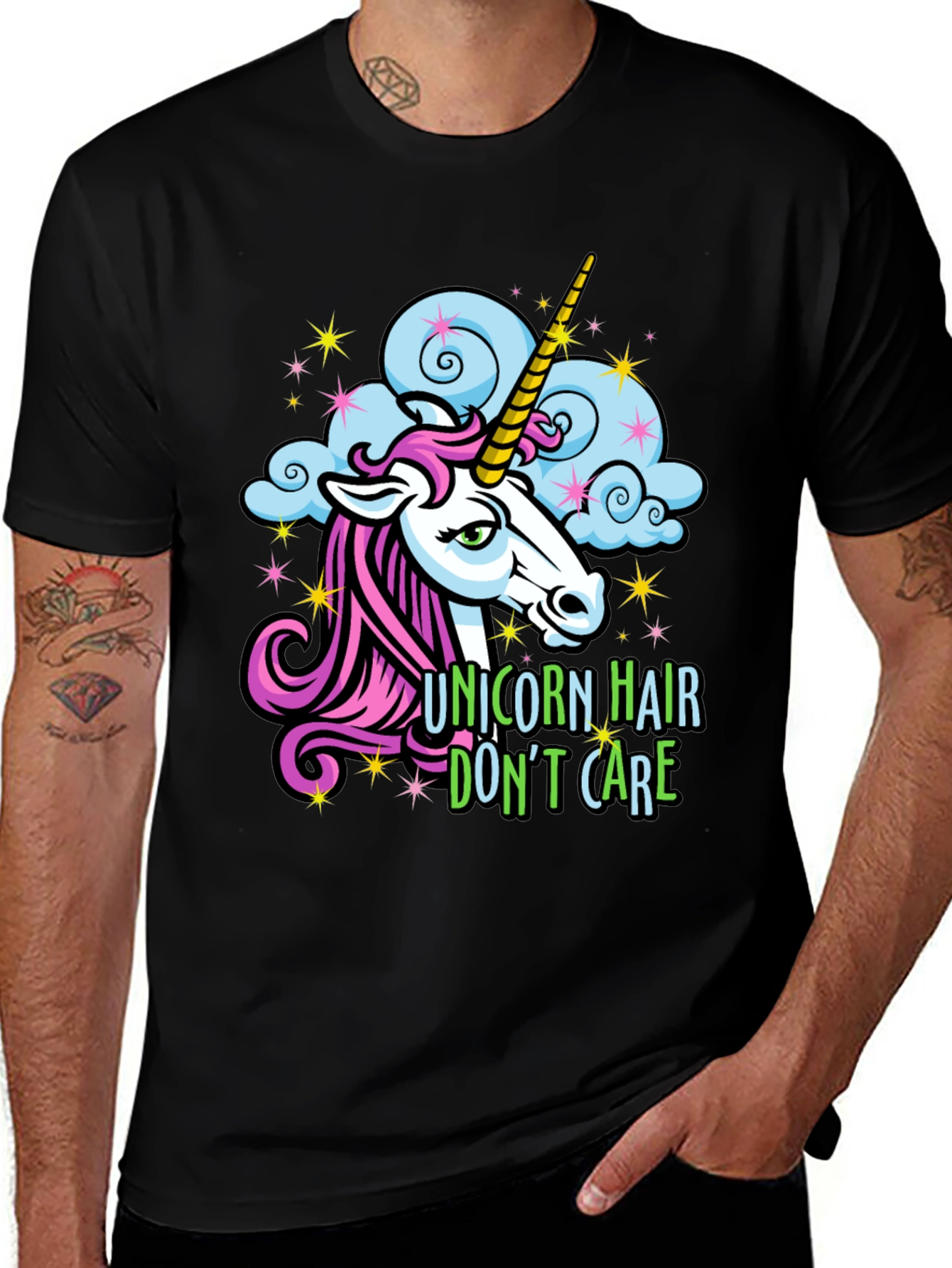 Variant 22 of Unicorn Hair Don't Care Tee - Funny Graphic T-Shirt