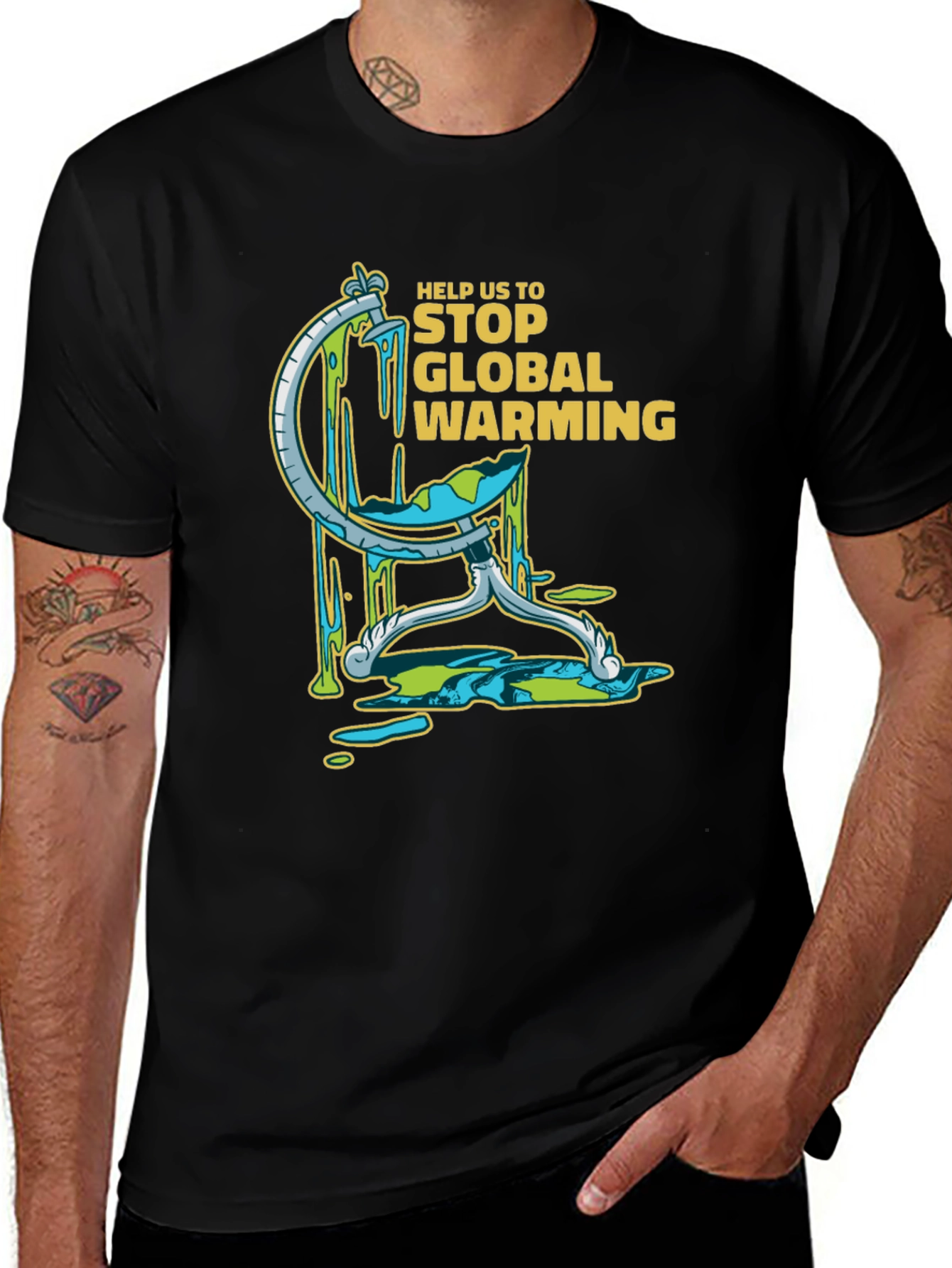 Variant 19 of Global Warming Awareness T-Shirt - Black