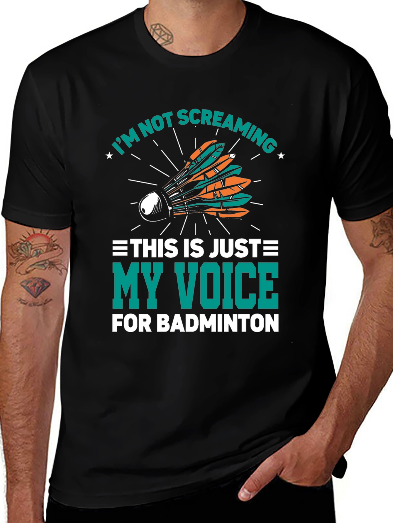 Variant 15 of Badminton Screaming Voice T-Shirt