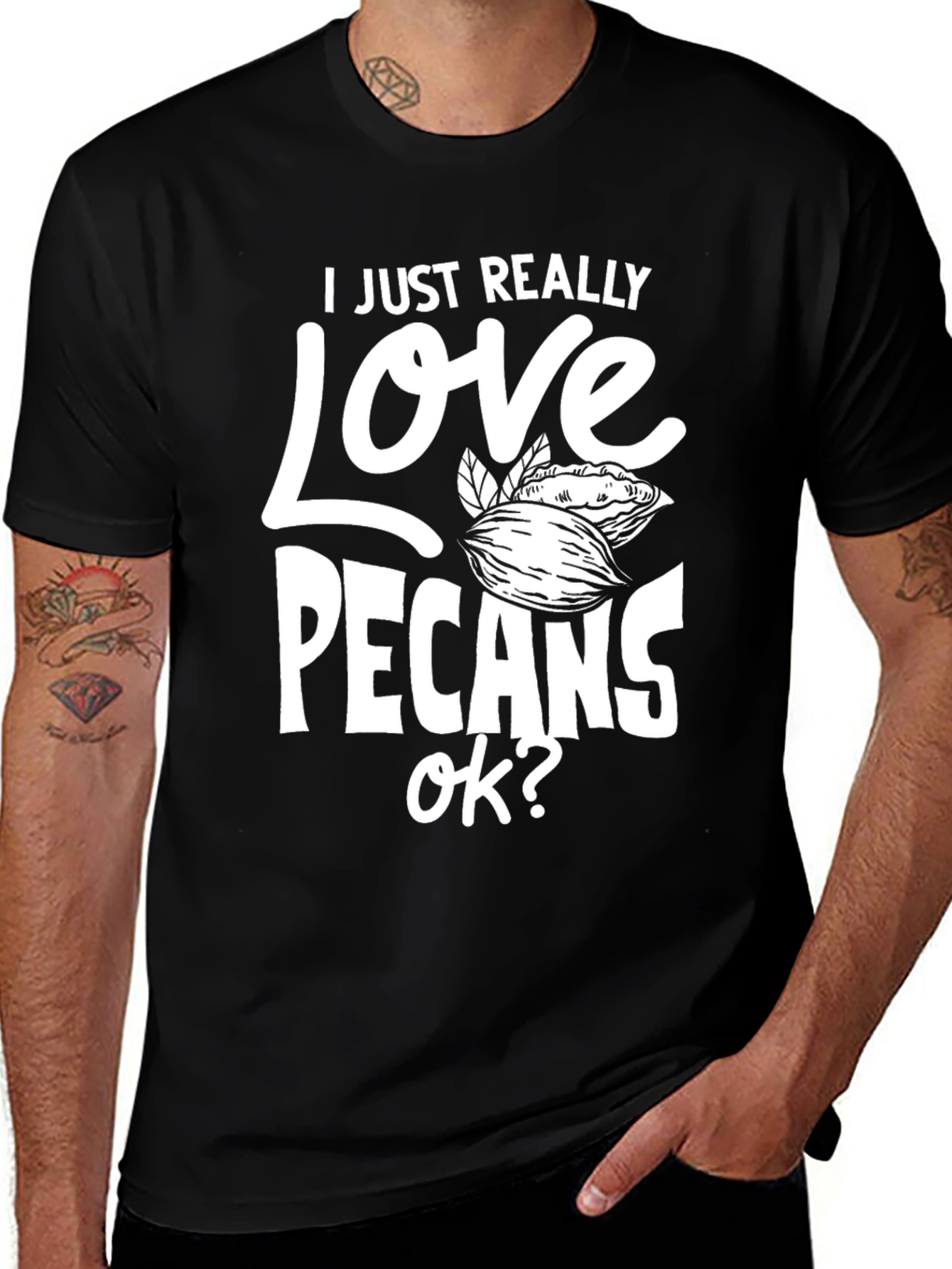 Variant 30 of Pecan Lover T-Shirt - Nutty Foodie Graphic Tee