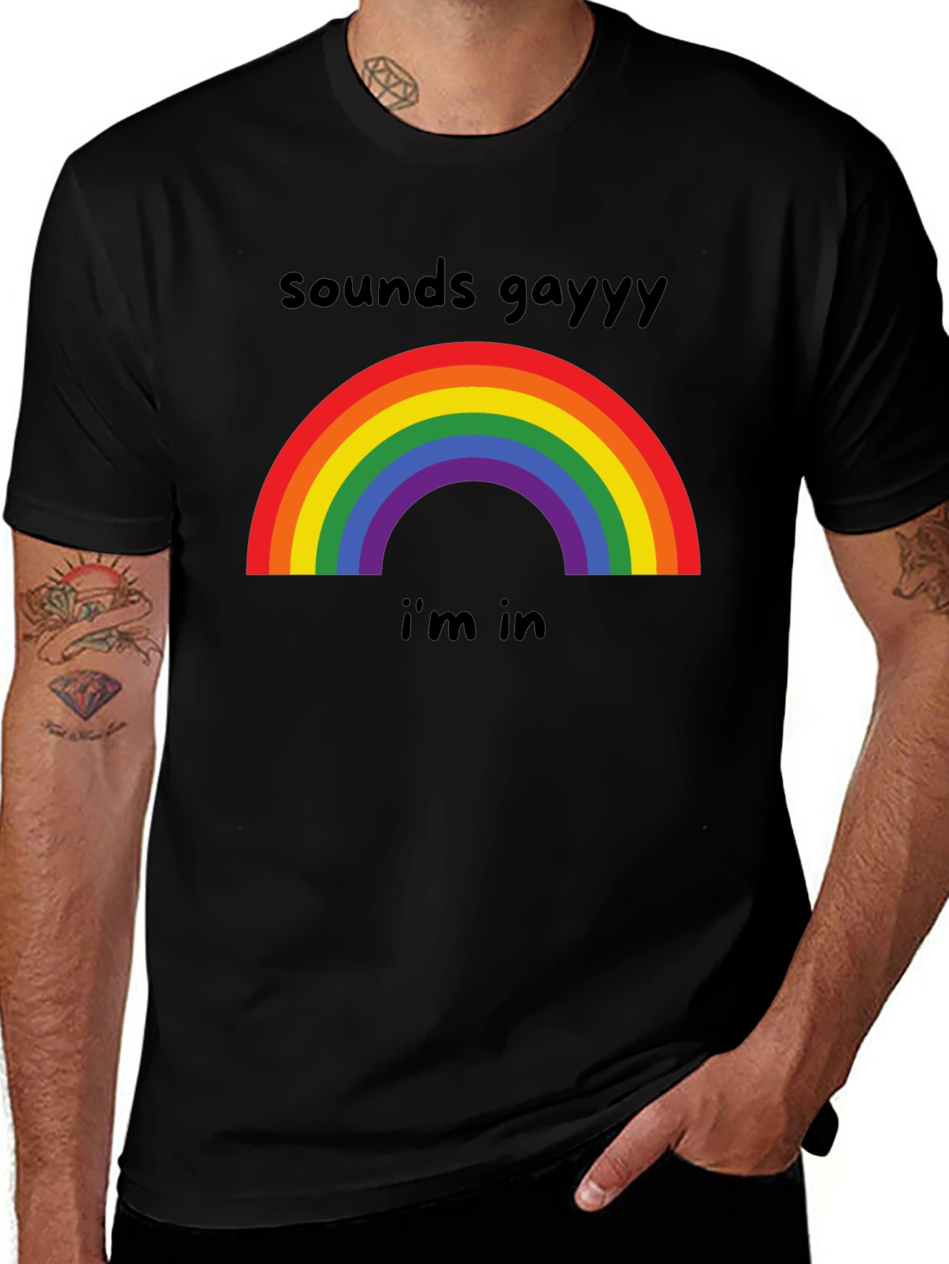 Variant 26 of Sounds Gayy I'm In Black Graphic Tee