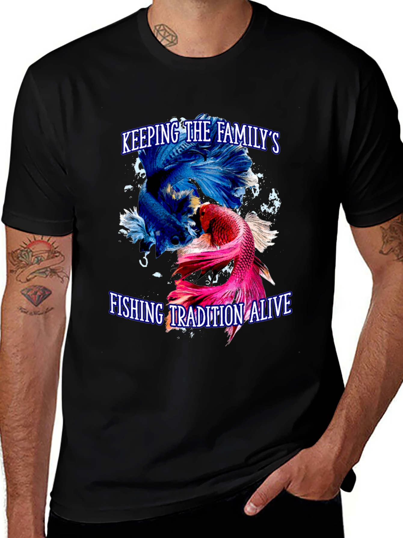 Family Fishing Tradition Tee - Betta Fish Graphic