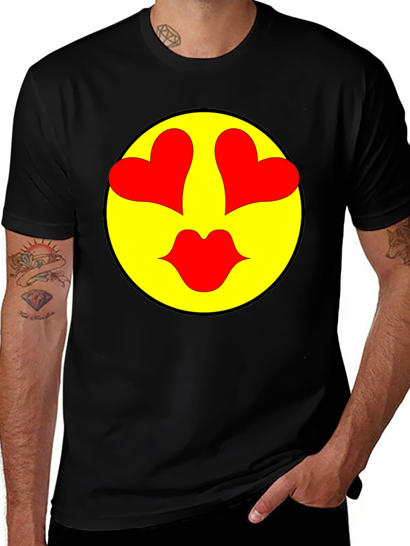 Variant 7 of Emoji Love T-Shirt - Black