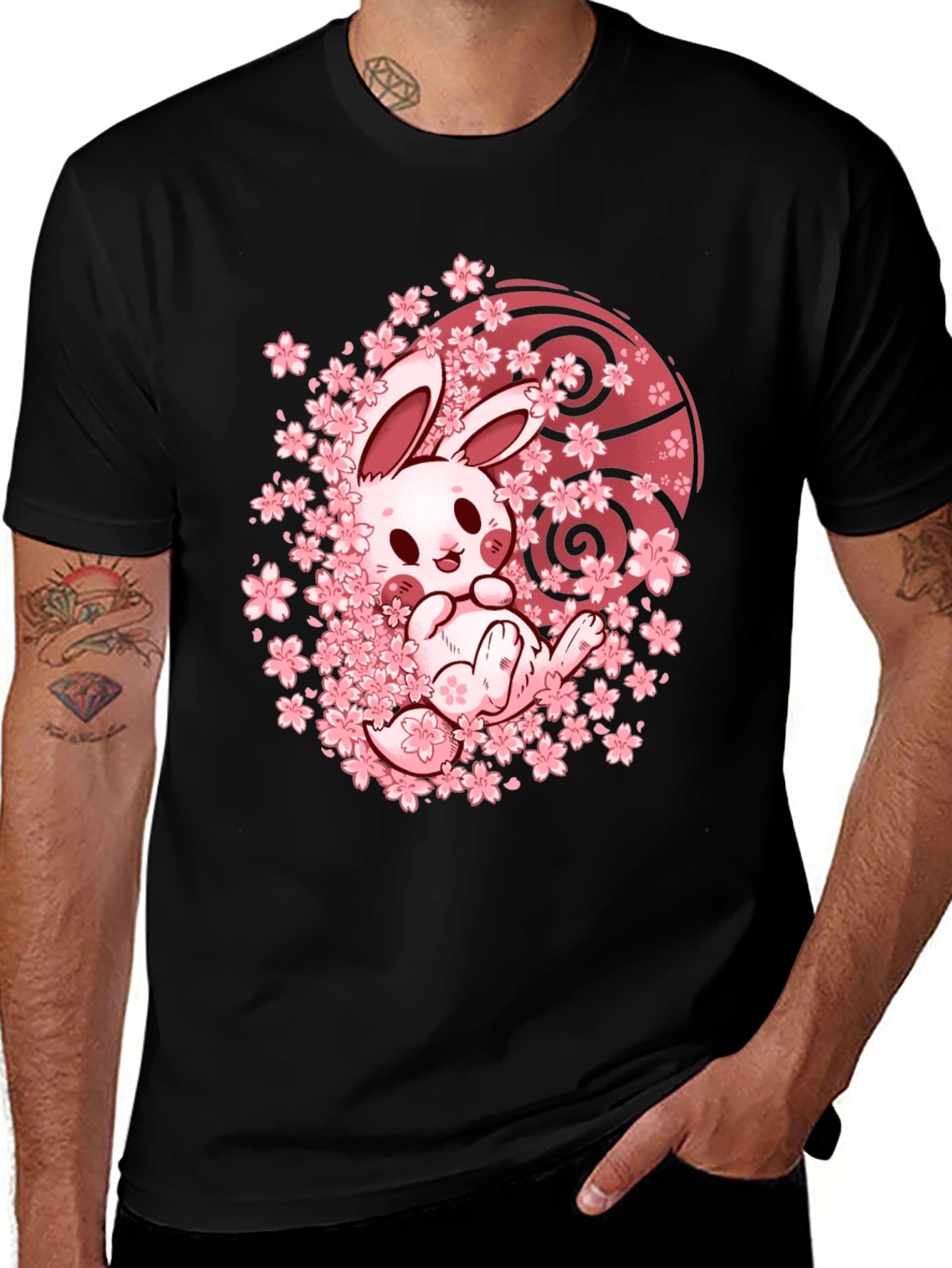 Variant 16 of Bunny Sakura T-Shirt - Kawaii Japanese Design
