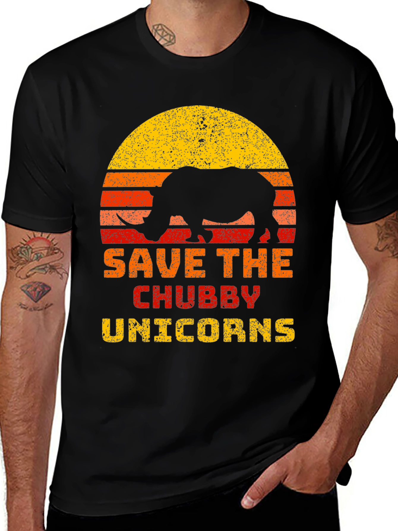 Variant 10 of Save the Chubby Unicorns Rhino Graphic Tee
